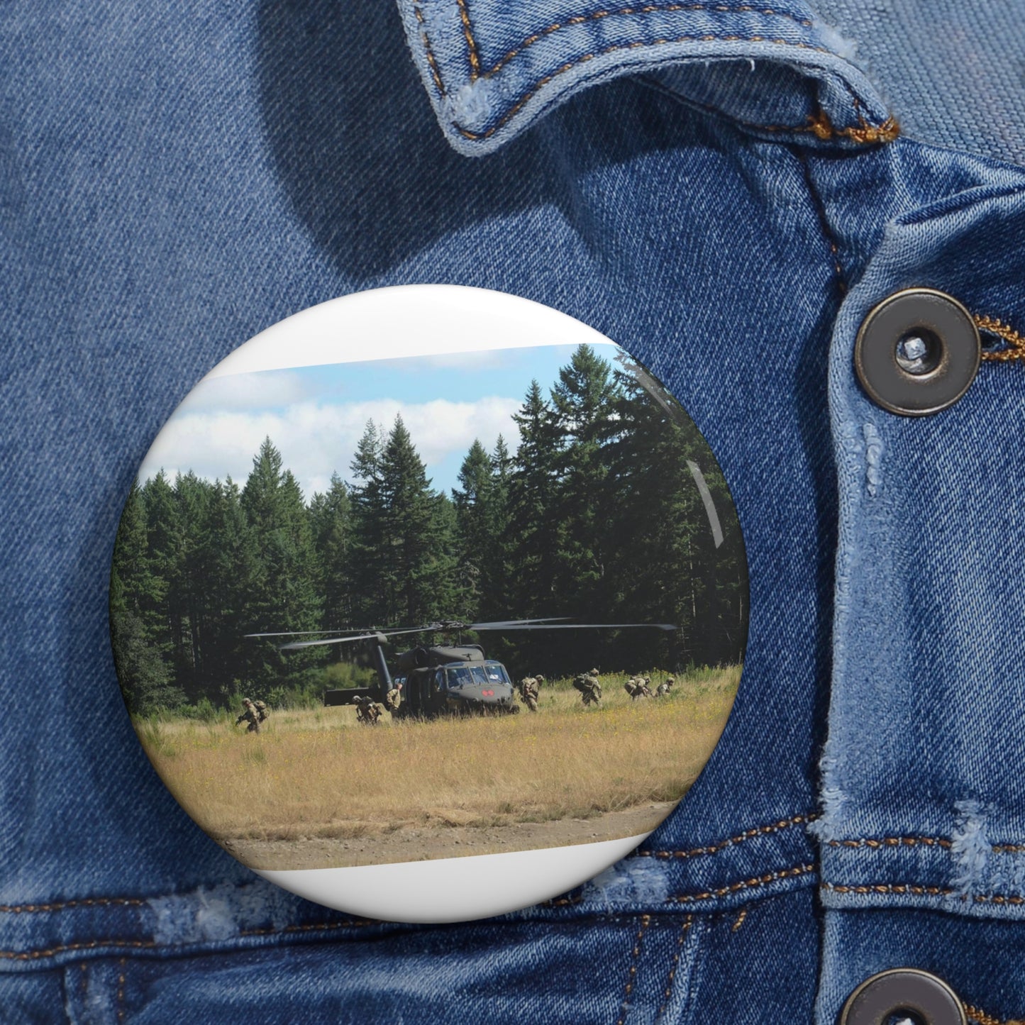 Tactical Air Control Party Airmen take up positions Pin Buttons with Crisp Design