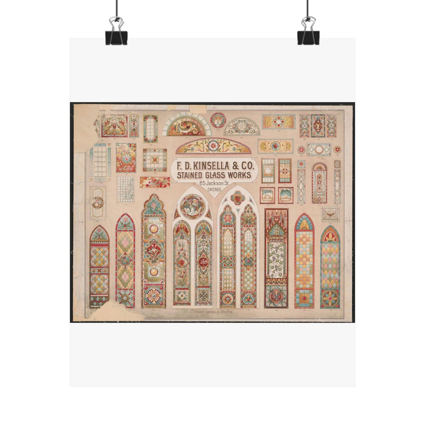 F.D. Kinsella & Co., stained glass works High Quality Matte Wall Art Poster for Home, Office, Classroom