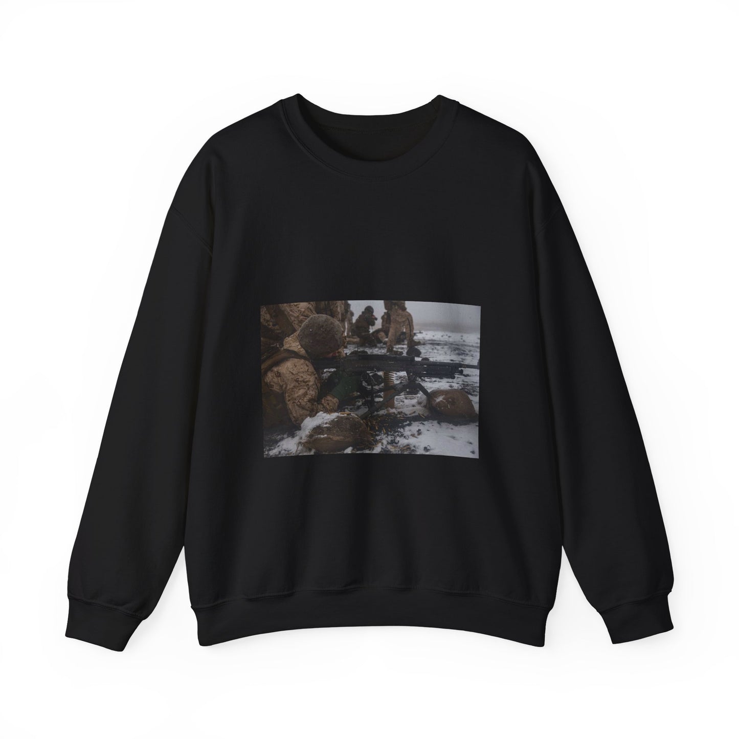 U.S. Marine Corps Lance Cpl. Jimmy Medders, a machine Black Heavy Blend Adult Crew Neck SweatShirt