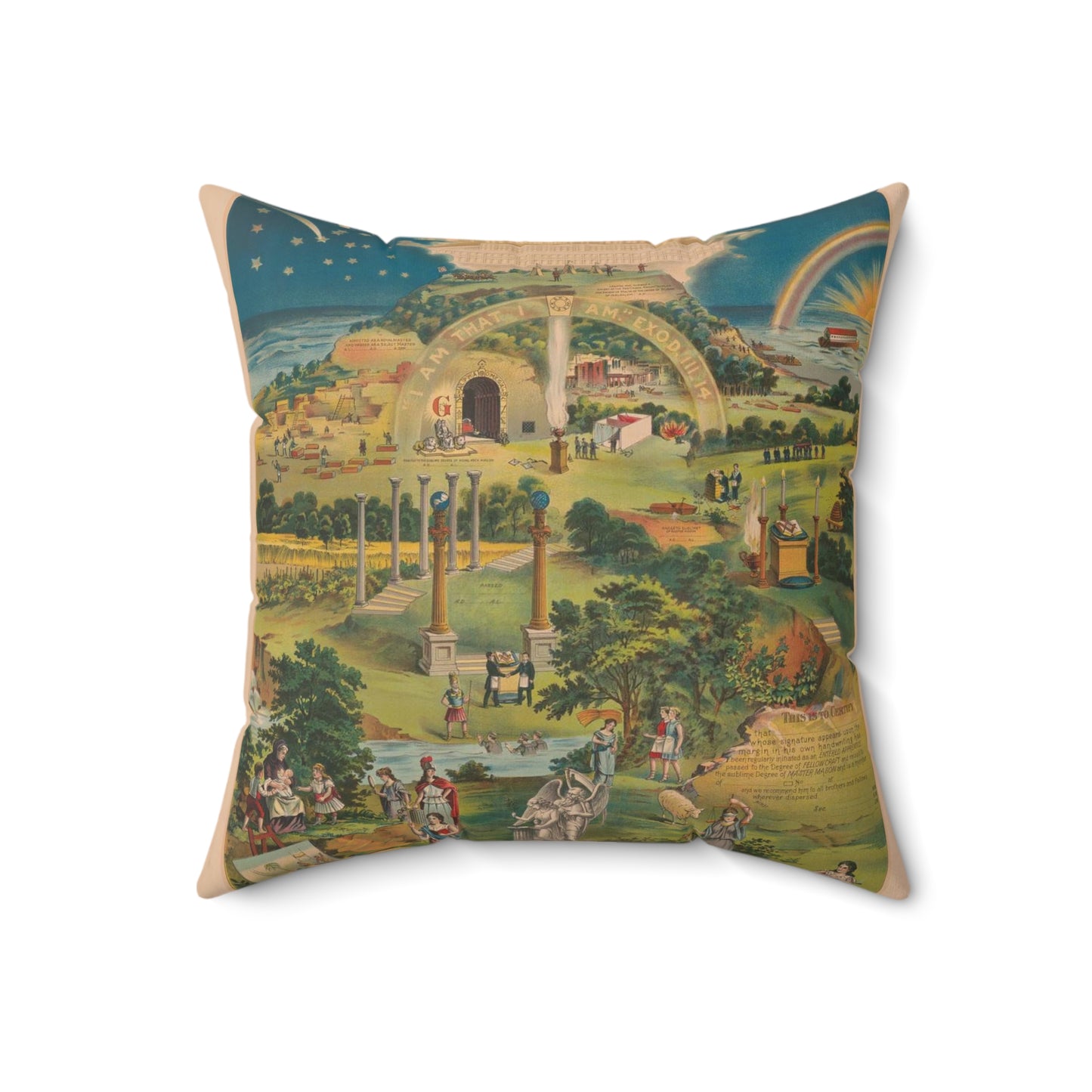 Our emblematic mystic light of masonry Decorative Accent Square Pillow