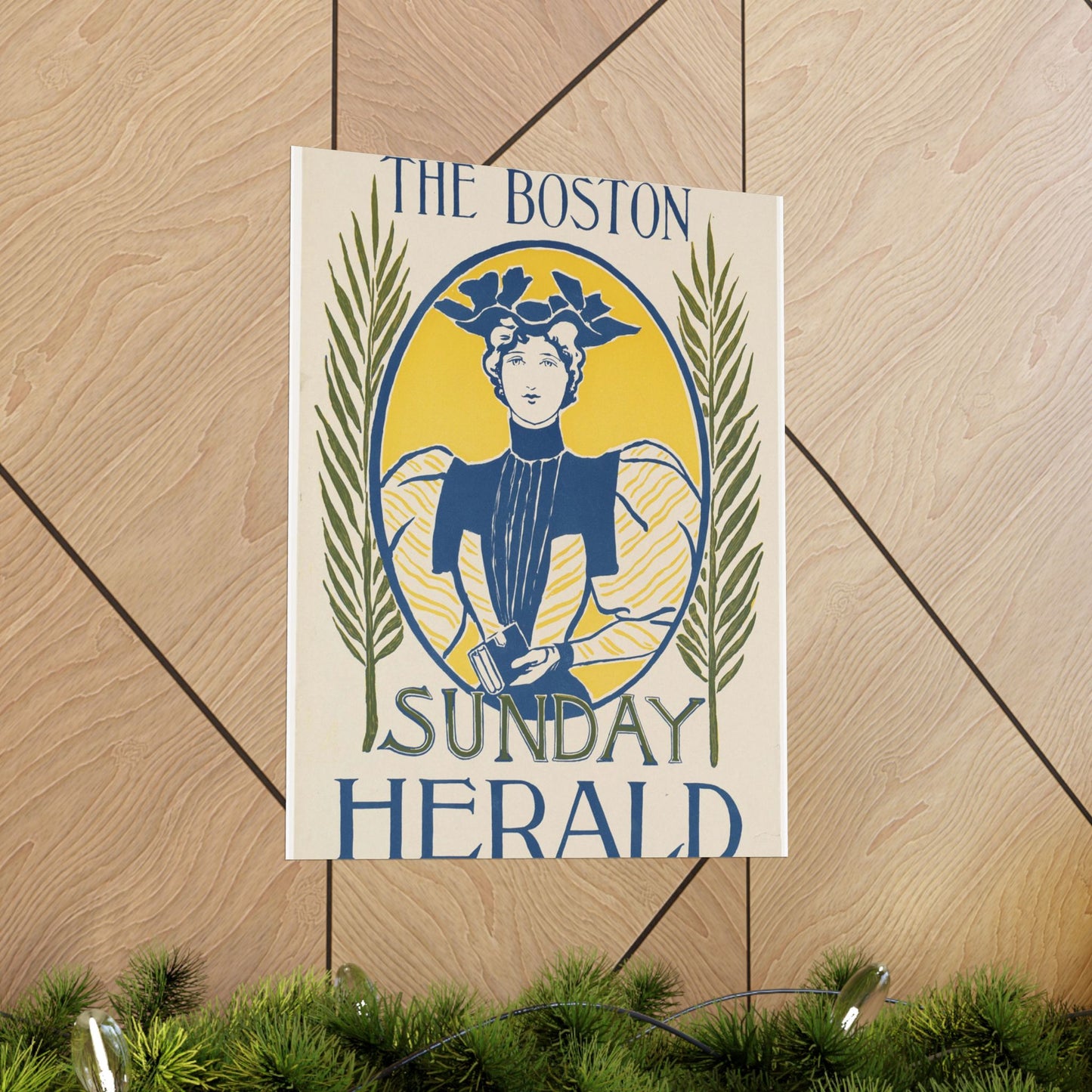 The Boston Sunday herald, Art Nouveau Poster High Quality Matte Wall Art Poster for Home, Office, Classroom