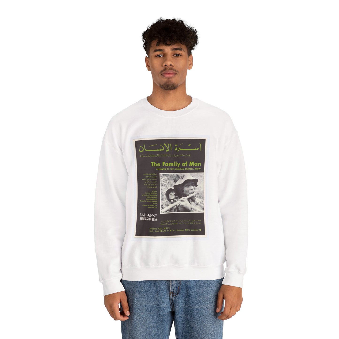 Poster: The Family of Man - Public domain portrait print White Heavy Blend Adult Crew Neck SweatShirt