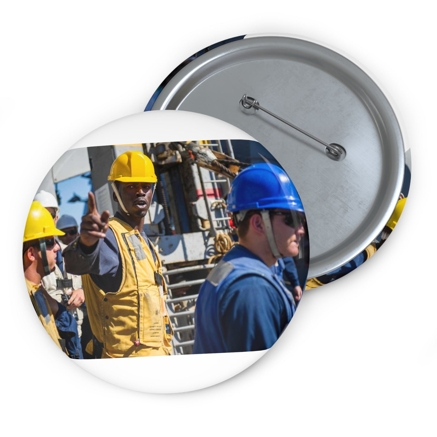 Seaman Glenrick Henry directs crew members as rig captain Pin Buttons with Crisp Design