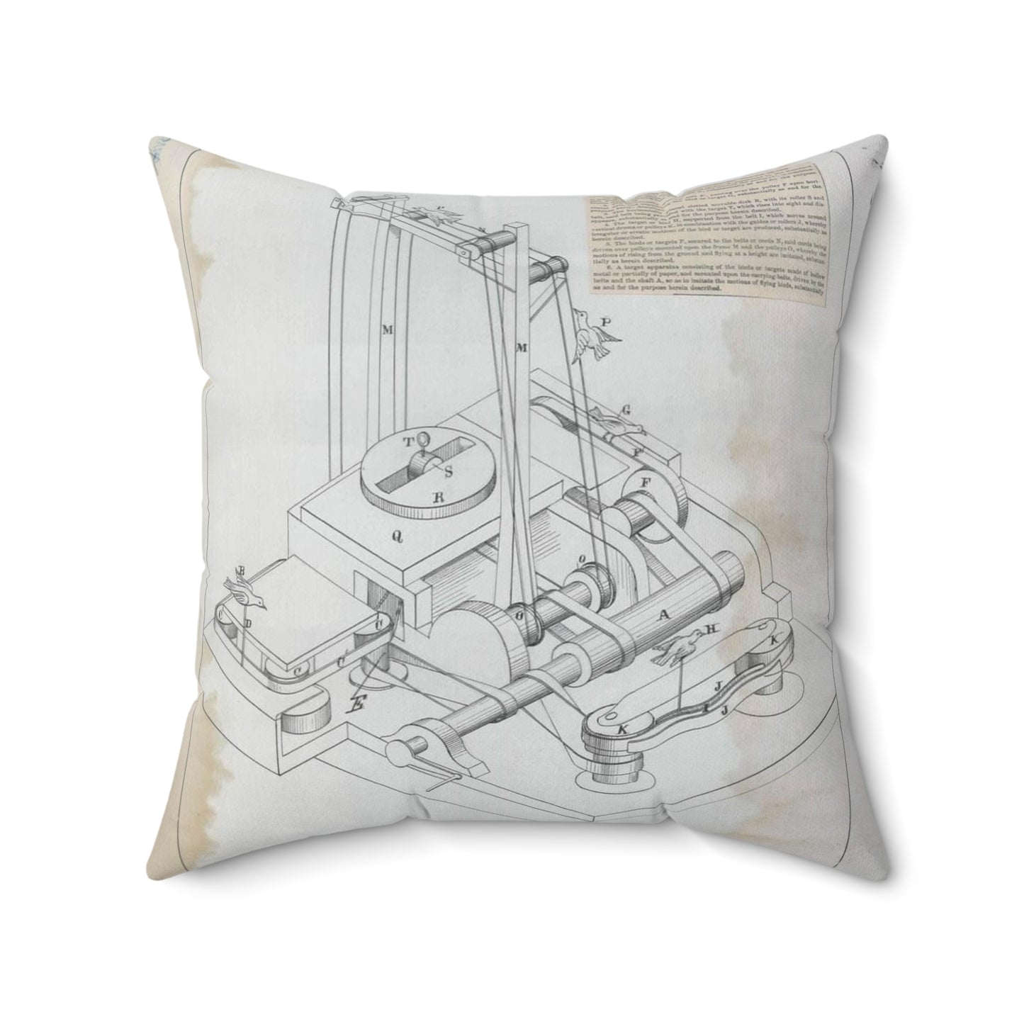 Patent drawing - for W. H. Broden's Target Public domain image Decorative Accent Square Pillow