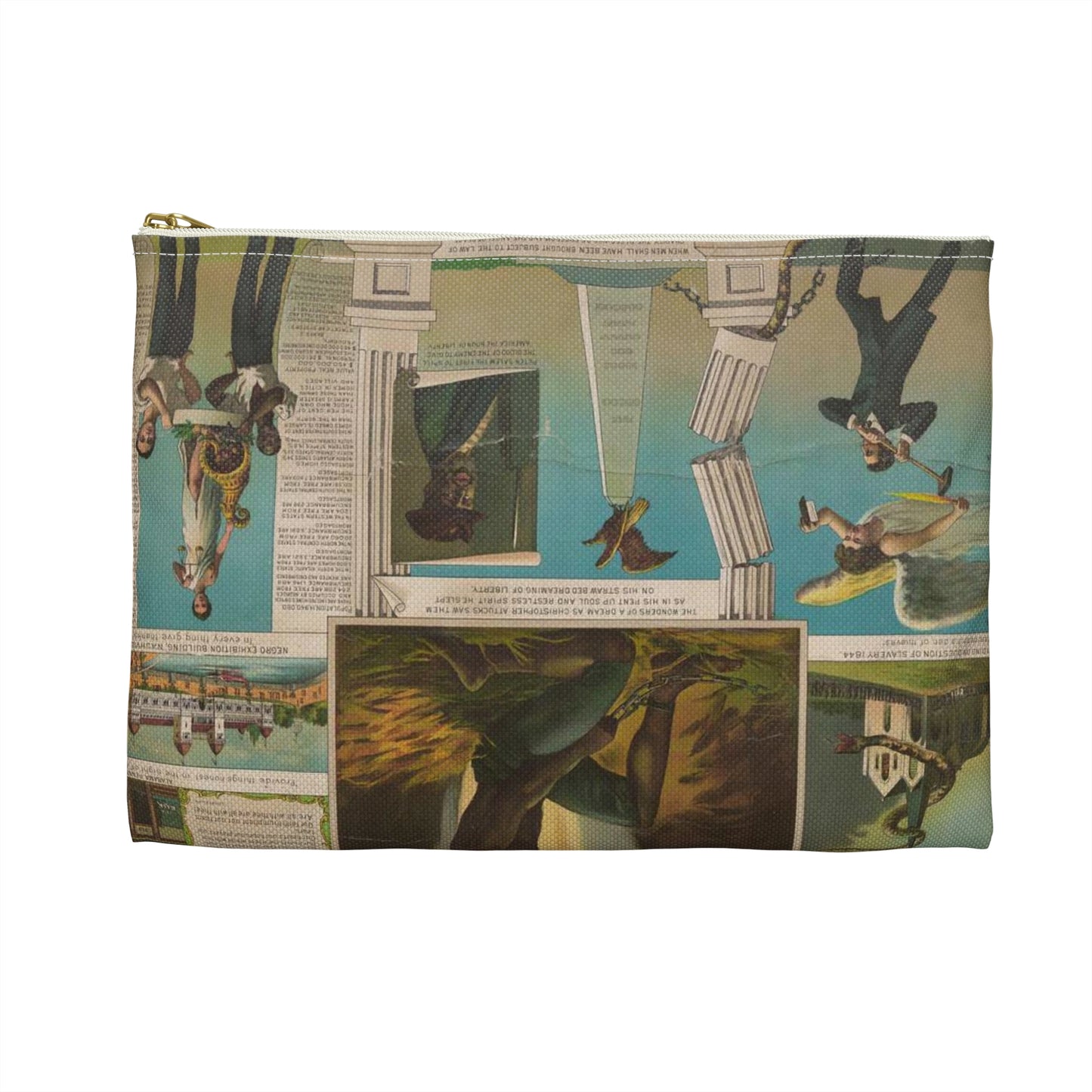 Afro-American Monument - Print, Library of Congress collection Large Organizer Pouch with Black Zipper