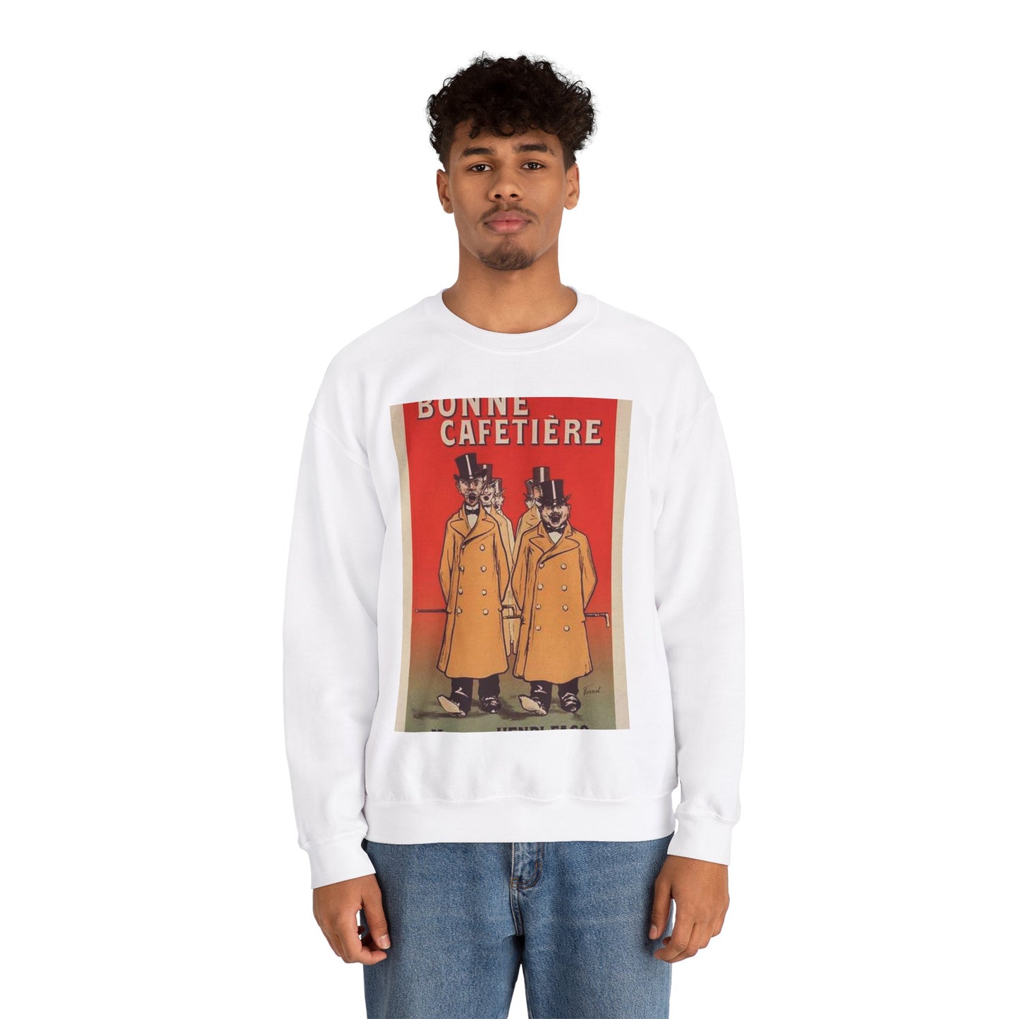 Affiche pour la "Chicorée Bonne Cafetière". White Heavy Blend Adult Crew Neck SweatShirt