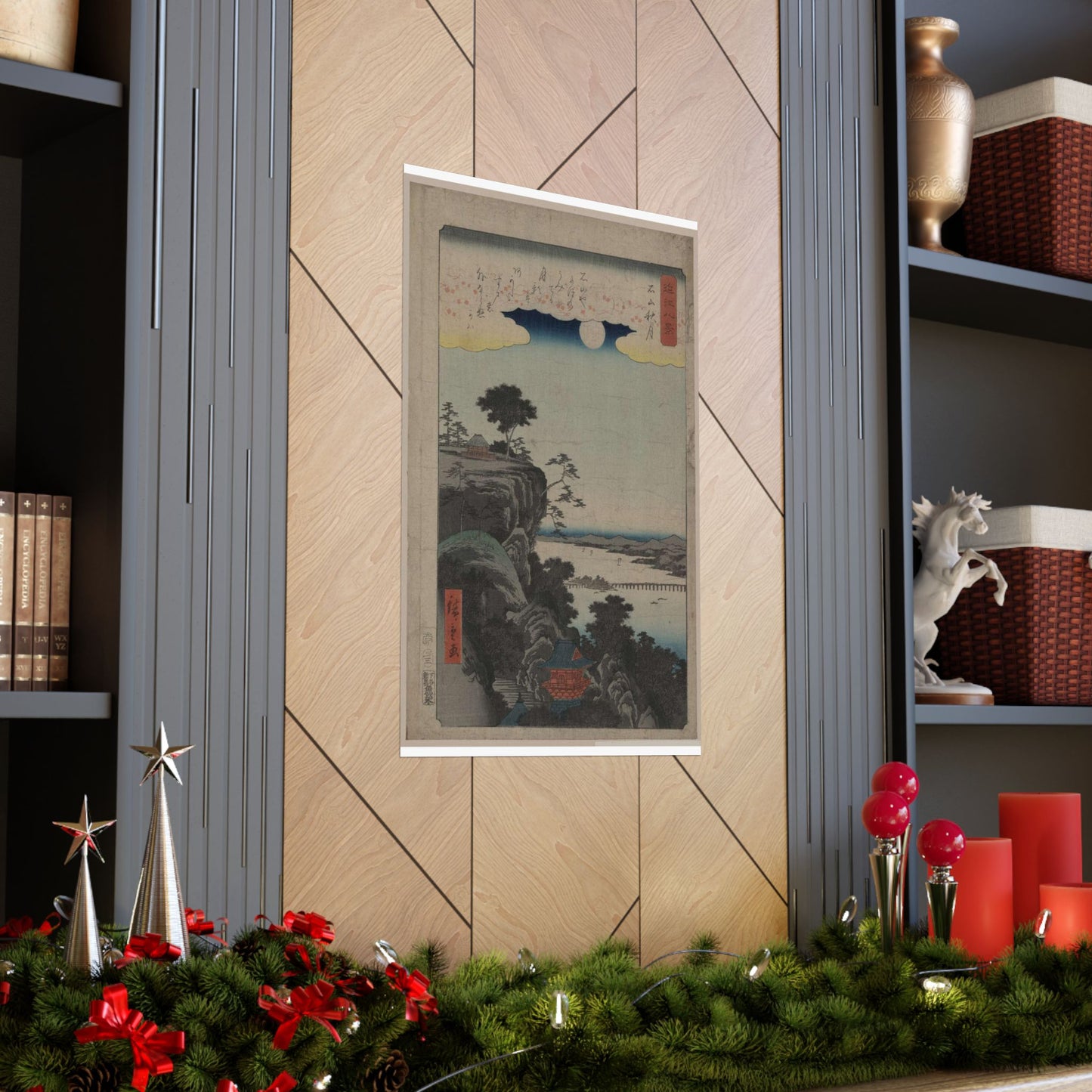 Ishiyama no shūgestu, Ando Hiroshige - Ukiyo e print High Quality Matte Wall Art Poster for Home, Office, Classroom