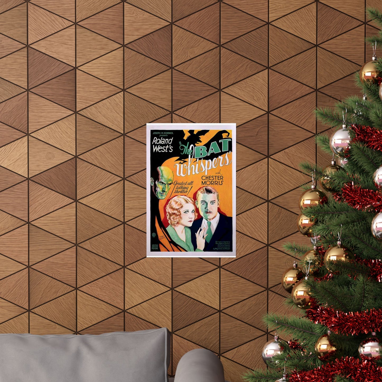 Batwhispers movie poster - Art Deco public domain image High Quality Matte Wall Art Poster for Home, Office, Classroom