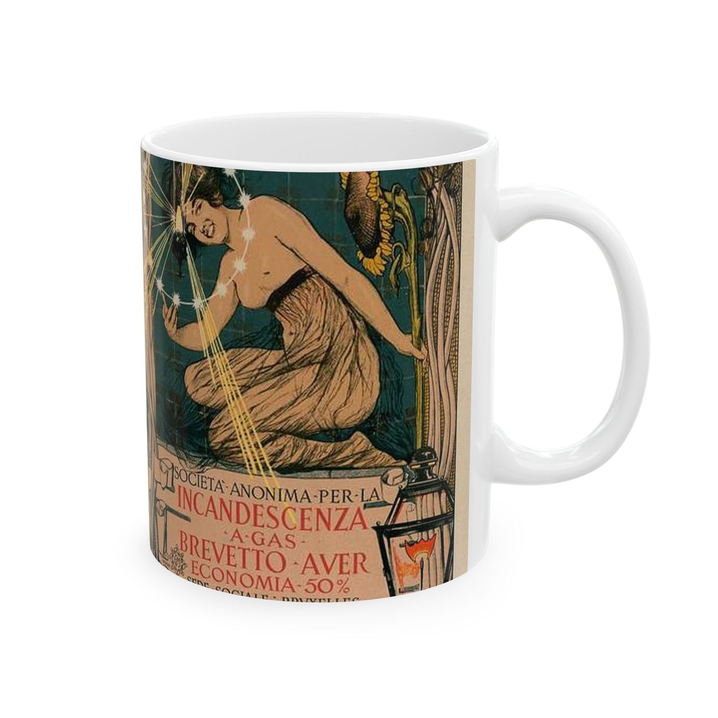 Affiche italienne pour l' "Incandescence par le Gaz, Système Auer" Beautiful Novelty Ceramic Coffee Mug 11oz