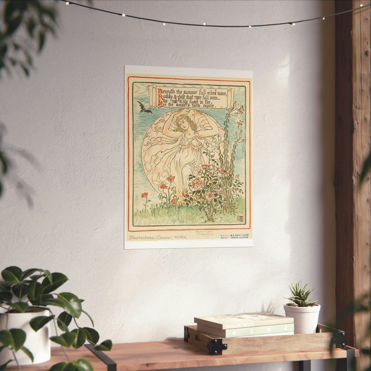 Beneath the summer full-orbed moon, ruddy & gold that rose full soon." High Quality Matte Wall Art Poster for Home, Office, Classroom