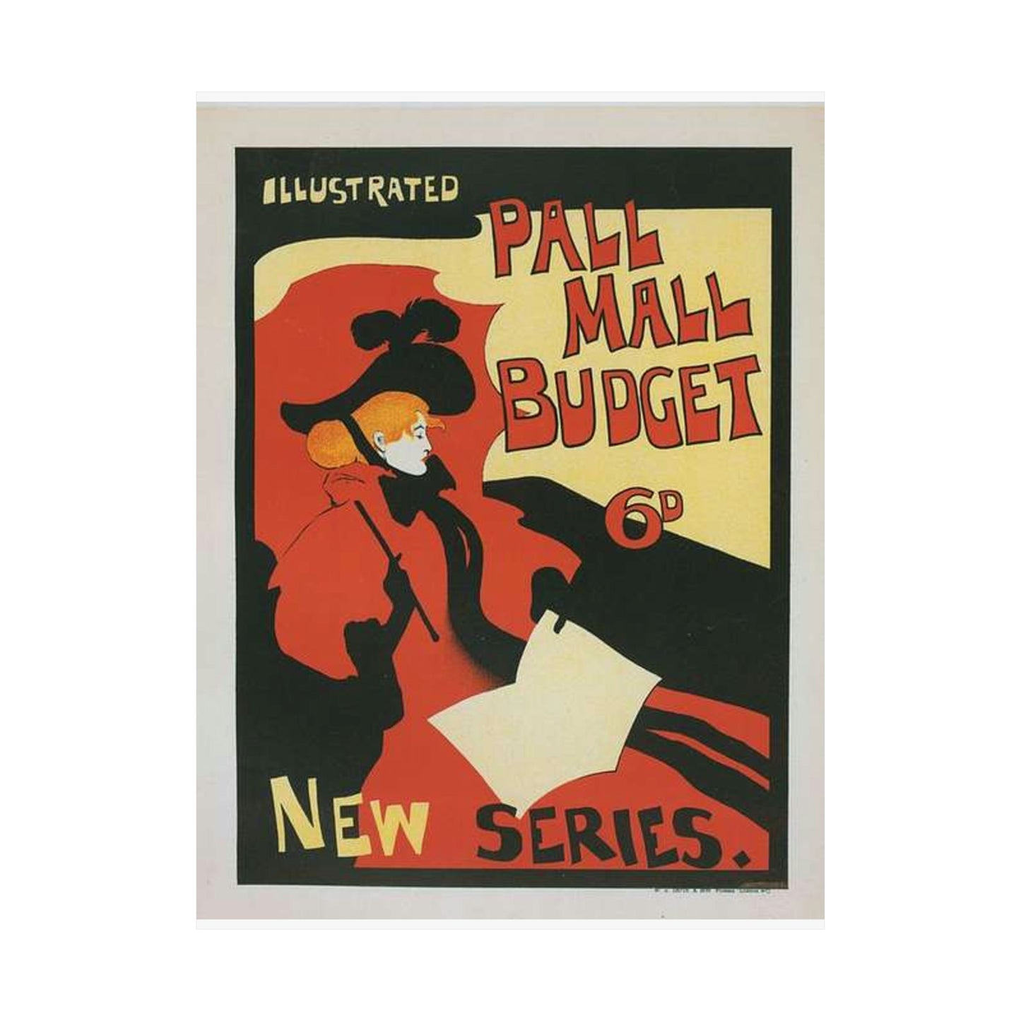 Affiche anglaise pour la revue hebdomadaire "Illustrated Pall Mall Budget". High Quality Matte Wall Art Poster for Home, Office, Classroom