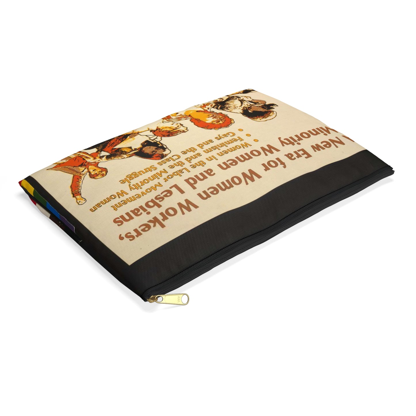 A new era for women workers, minority women and lesbians Large Organizer Pouch with Black Zipper