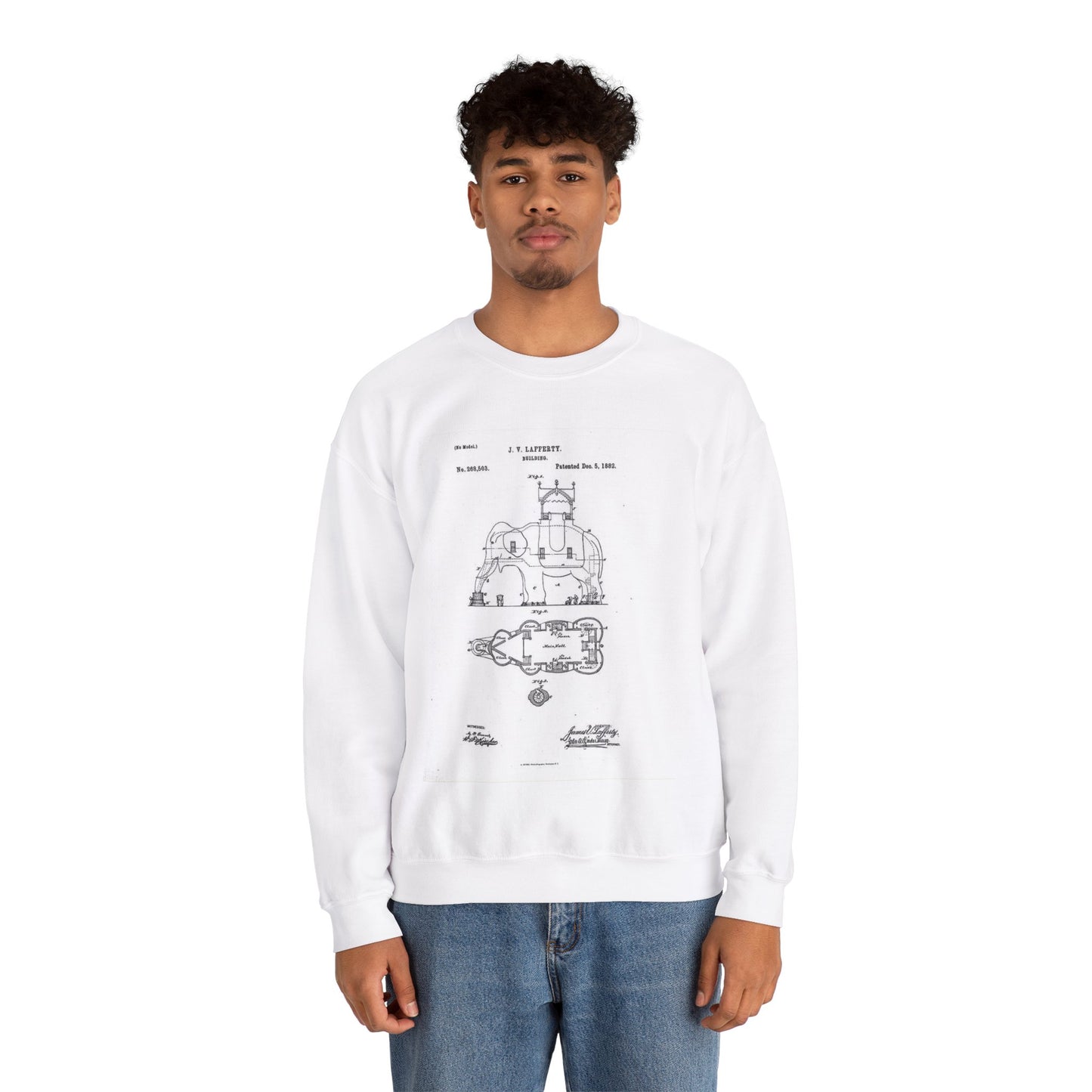 Patent Drawing of Engine - Lucy-USpatent268503 1882 Public domain image White Heavy Blend Adult Crew Neck SweatShirt