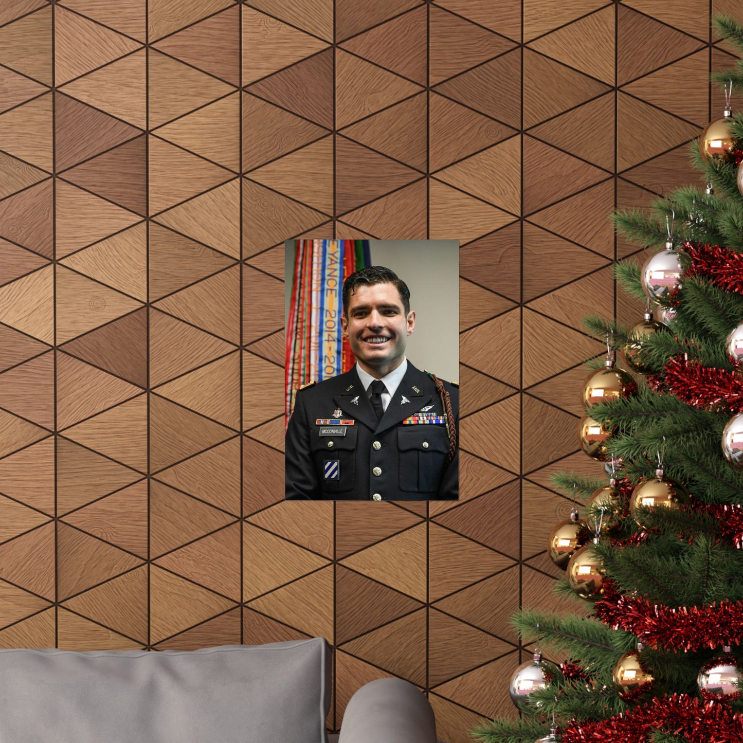 Cpt. Ryan McConville poses for a photo during his promotion High Quality Matte Wall Art Poster for Home, Office, Classroom