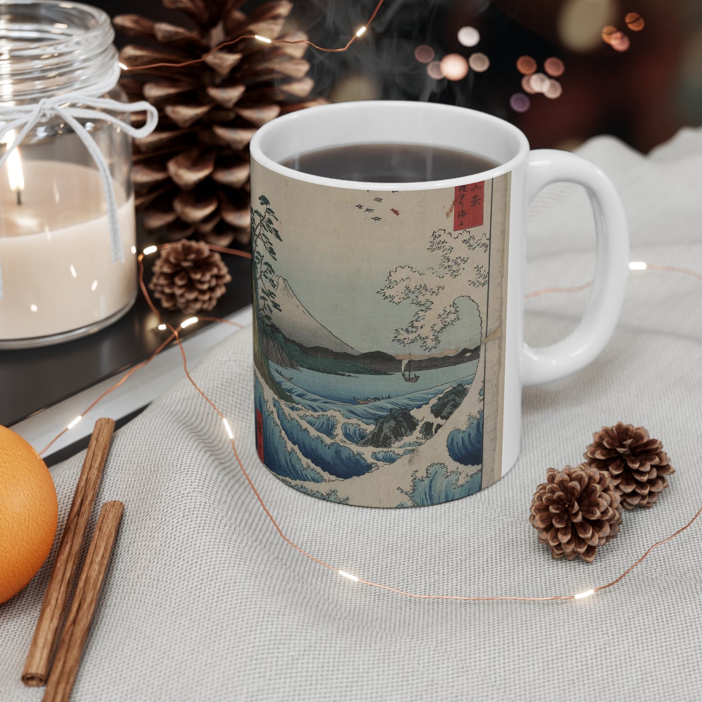 Suruga satta no kaijō - Public domain drawing Beautiful Novelty Ceramic Coffee Mug 11oz