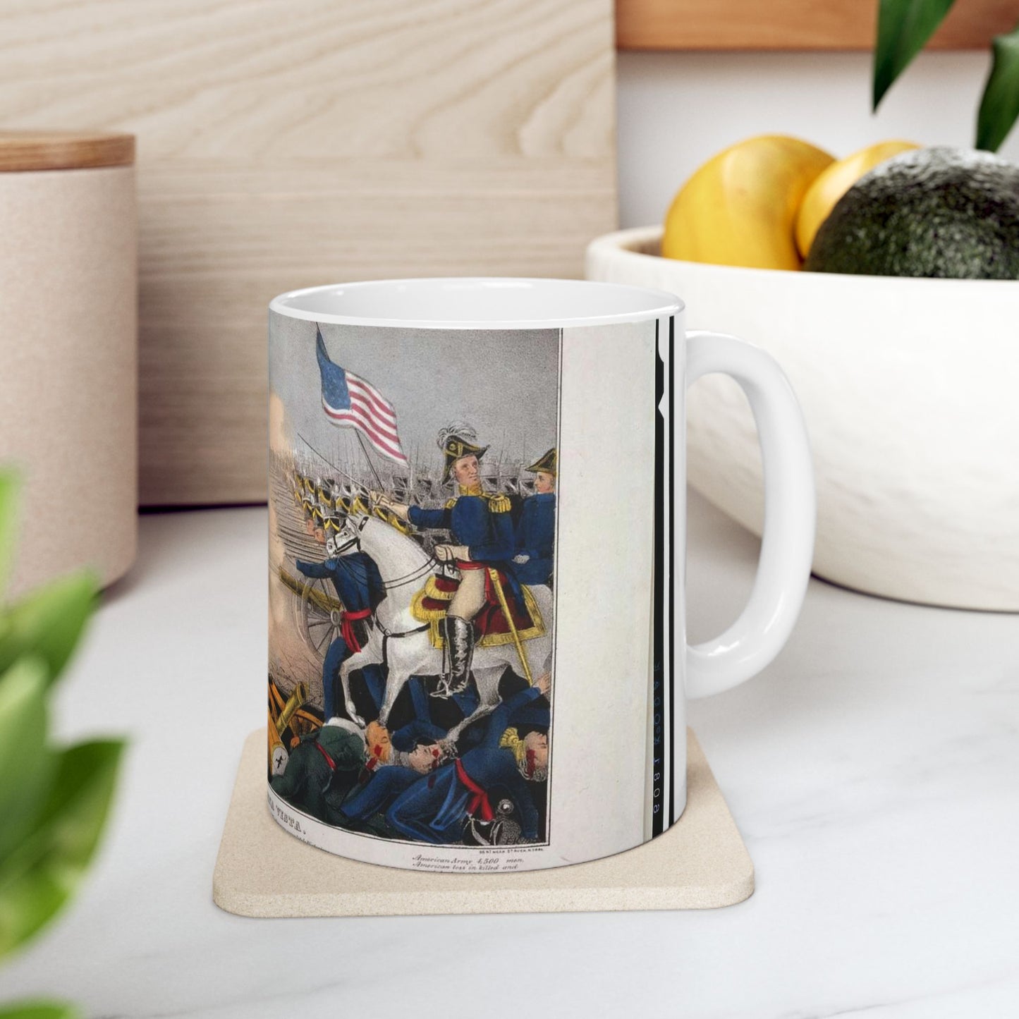 Battle of Buena Vista--Fought February 23d, 1847--The American Army under Genl. Taylor were completely victorious / lith. & pub. by J. Bailie (sic), N. York. Beautiful Novelty Ceramic Coffee Mug 11oz
