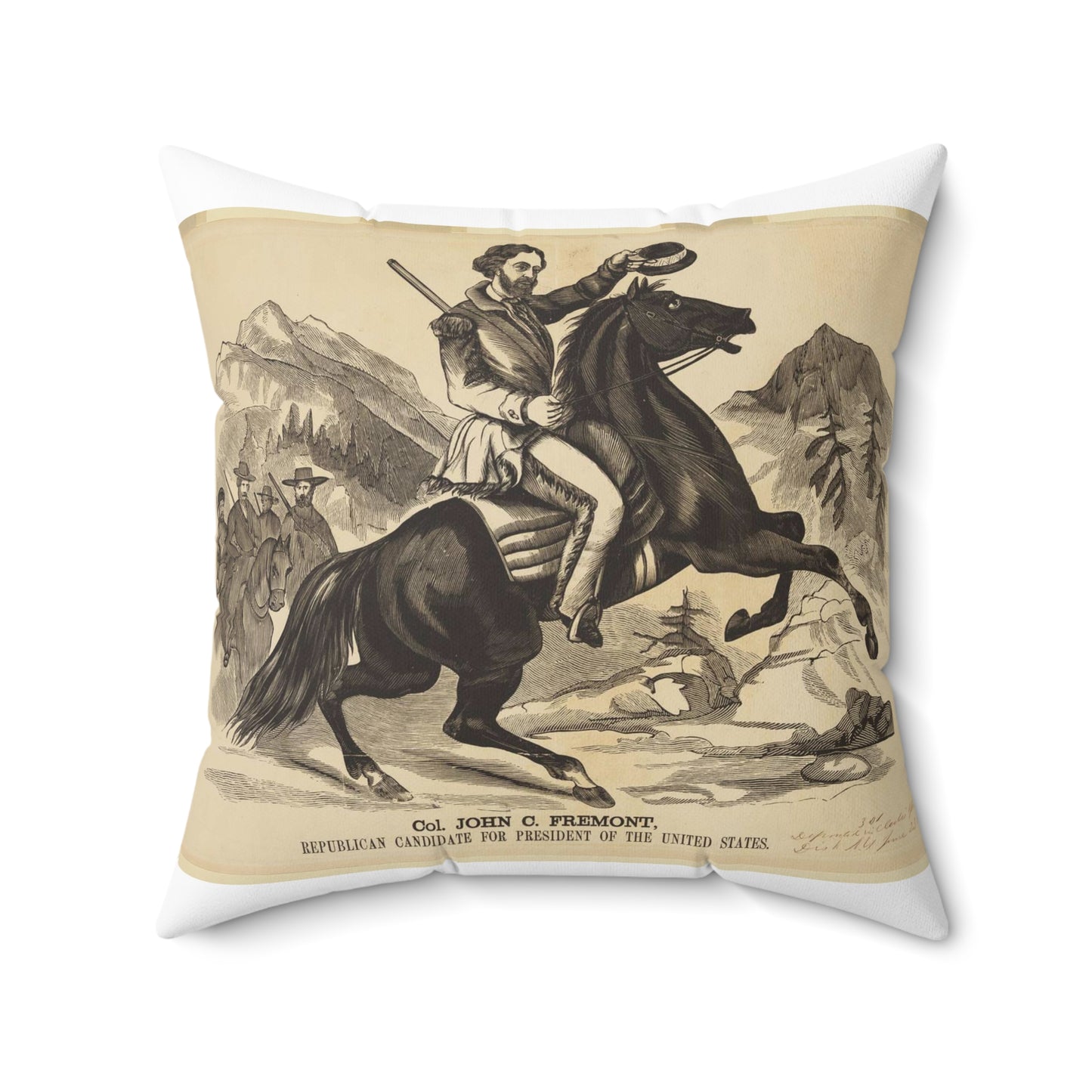 Col. John C. Fremont, Republican candidate for the President of the United States Decorative Accent Square Pillow