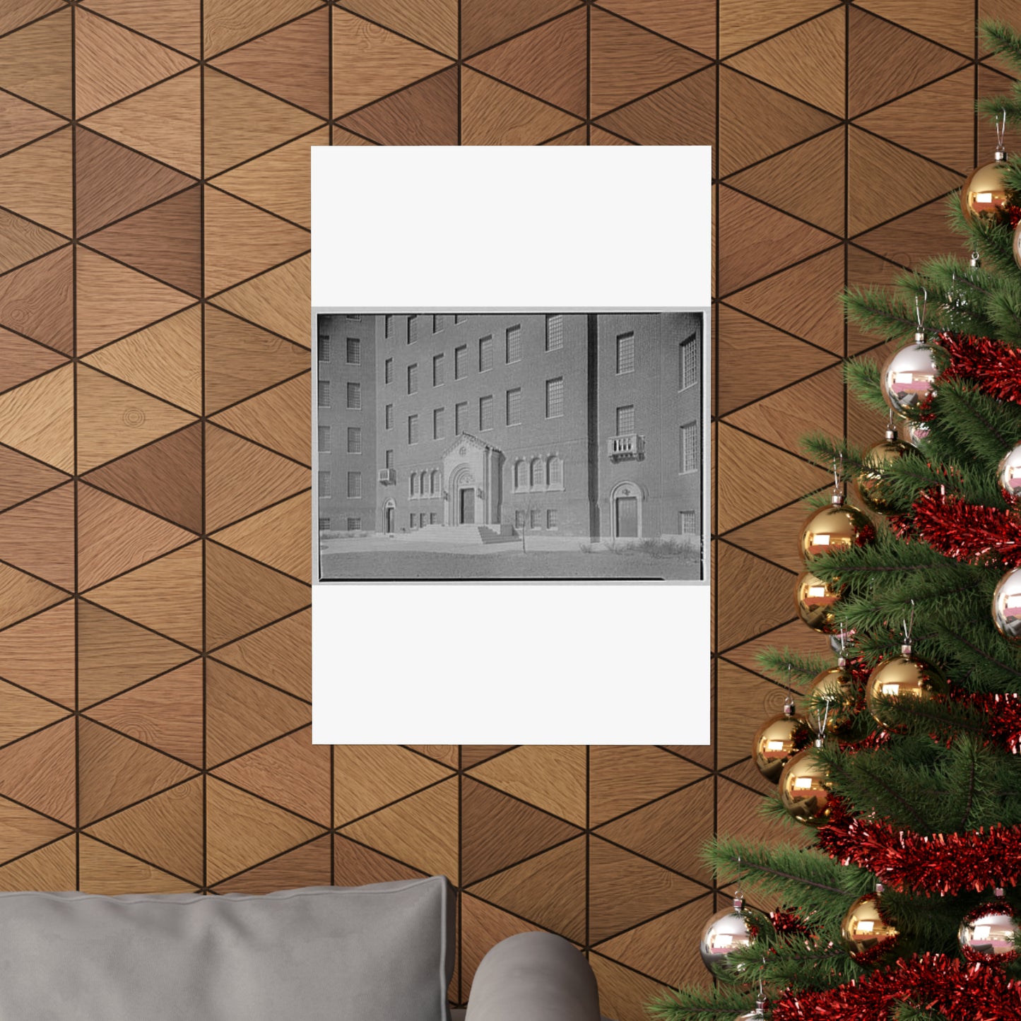Pilgrim State Hospital, Brentwood, Long Island. Building no. 81, entrance section High Quality Matte Wall Art Poster for Home, Office, Classroom