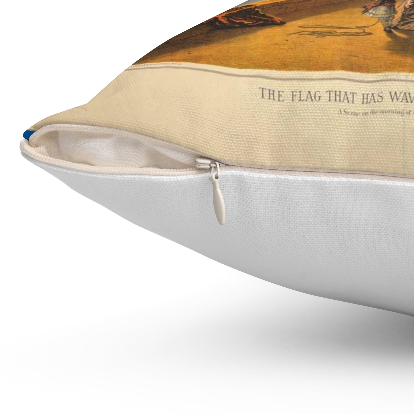 The flag that has waved one hundred years--A scene on the morning of the fourth day of July 1876 / Fabronius ; E.P. & L. Restein's oilchromo, Philadelphia. ; National Chromo Co. pub., Philadelphia. Decorative Accent Square Pillow