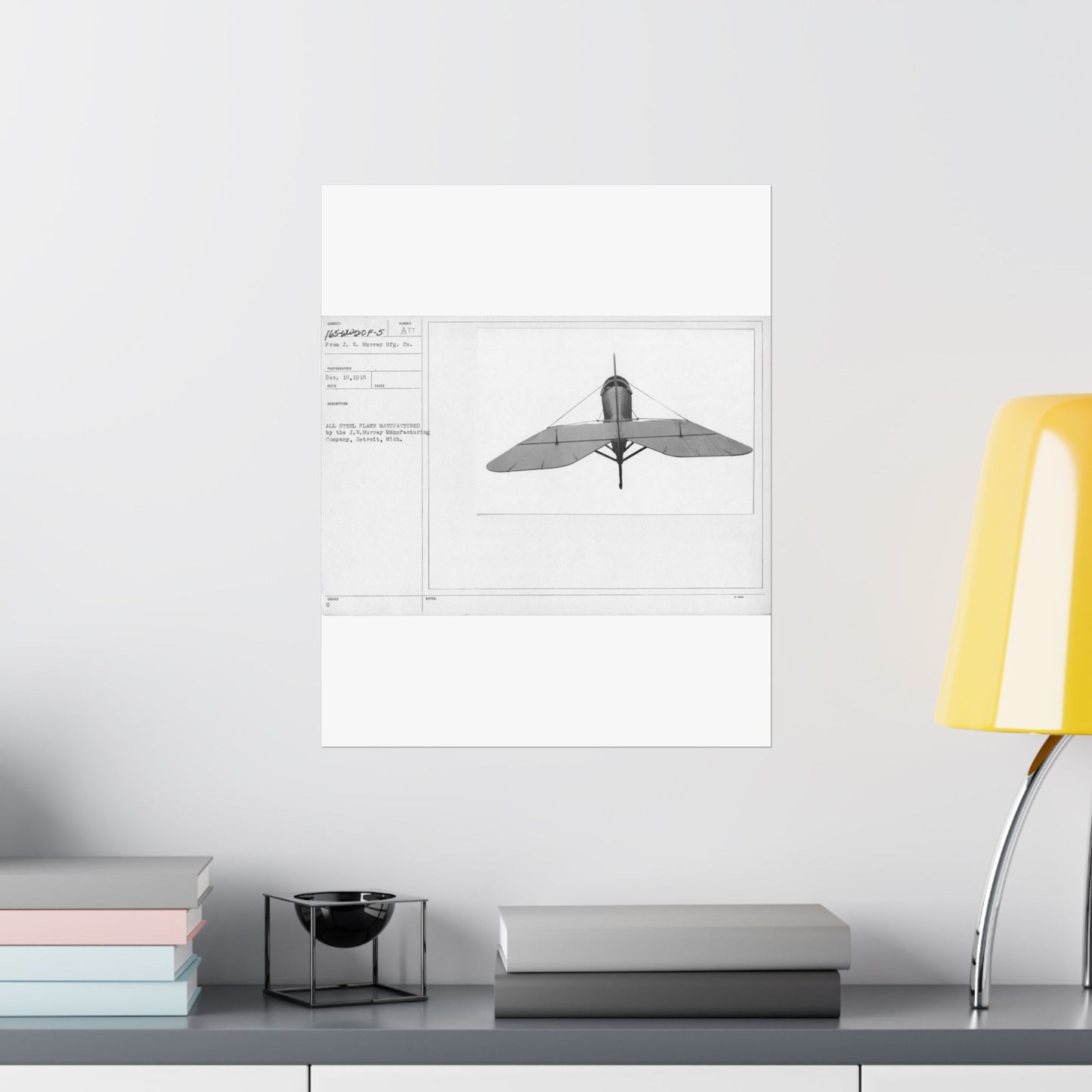 Patent drawing - Airplanes - Types - All steel manufactured by the J.W. Murray Manufacturing Company, Detroit, Michigan Public domain image High Quality Matte Wall Art Poster for Home, Office, Classroom