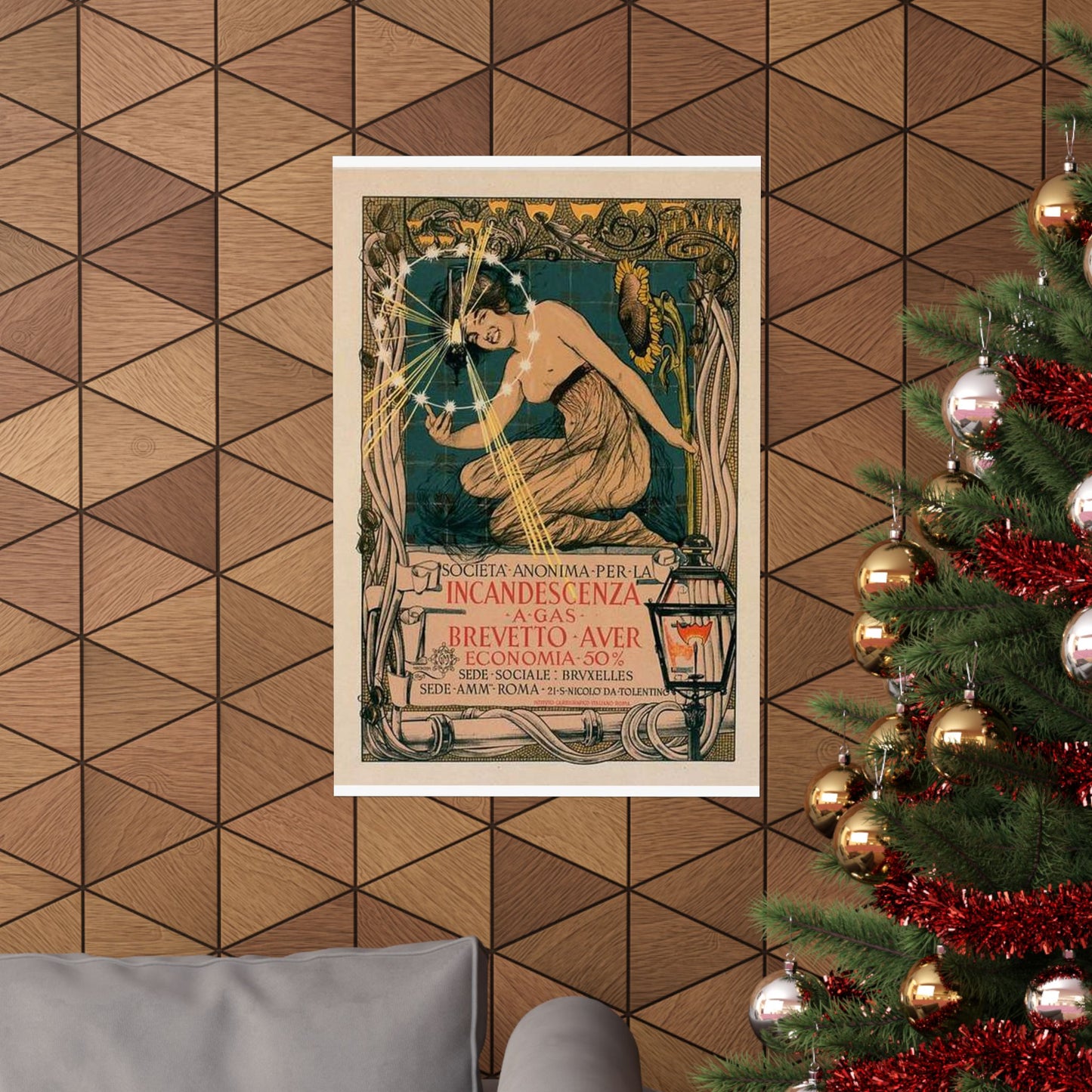 Affiche italienne pour l' "Incandescence par le Gaz, Système Auer" High Quality Matte Wall Art Poster for Home, Office, Classroom