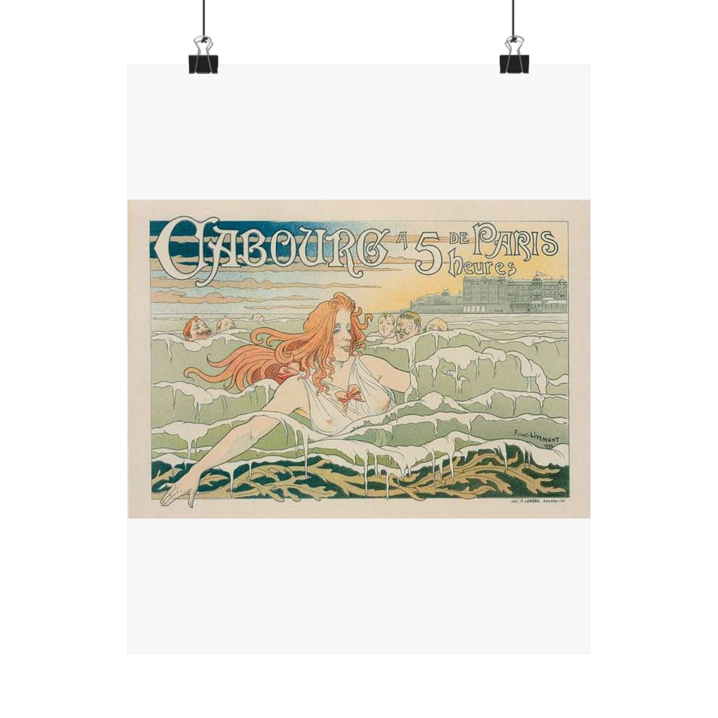Affiche belge pour le "Casino de Cabourg". High Quality Matte Wall Art Poster for Home, Office, Classroom