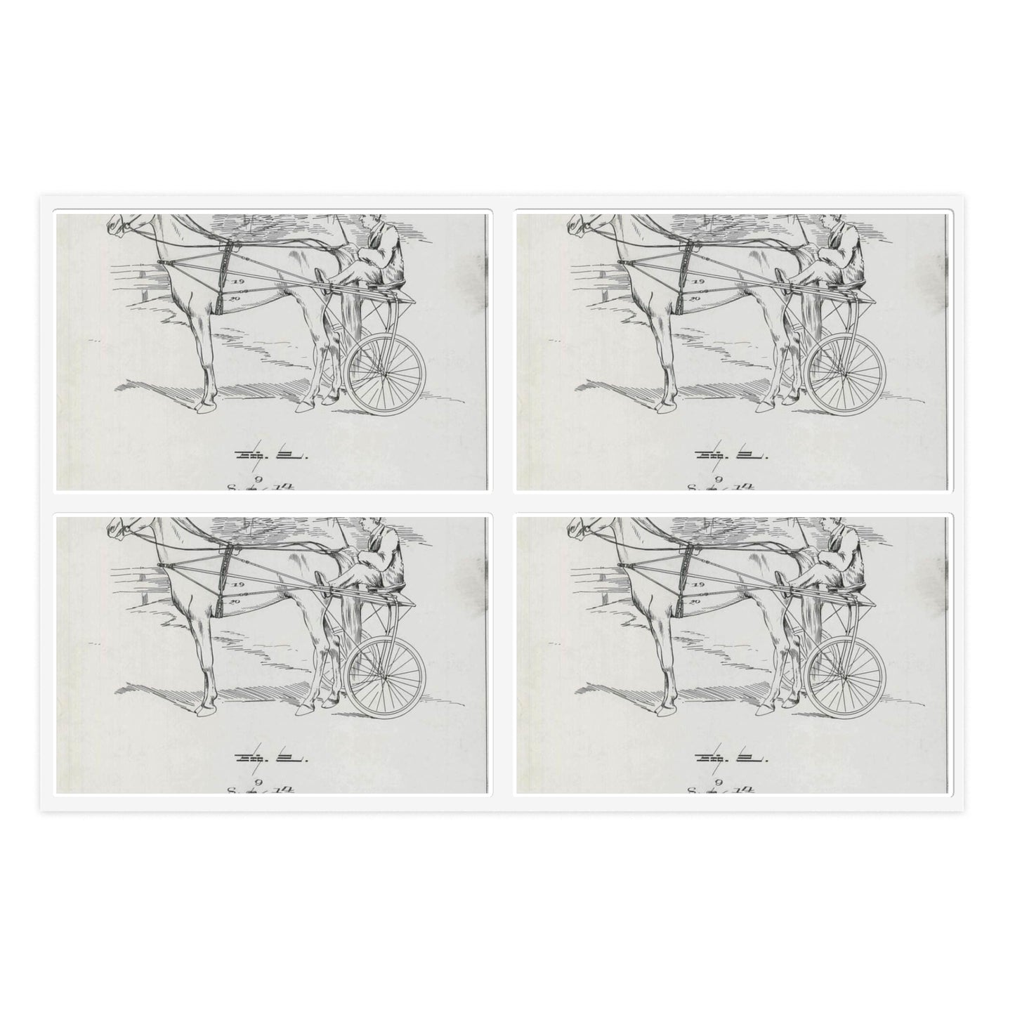 Patent drawing - for J. H. Snapp's Racing Harness Attachment Public domain image Laminated UV Protective Vinyl Stickers