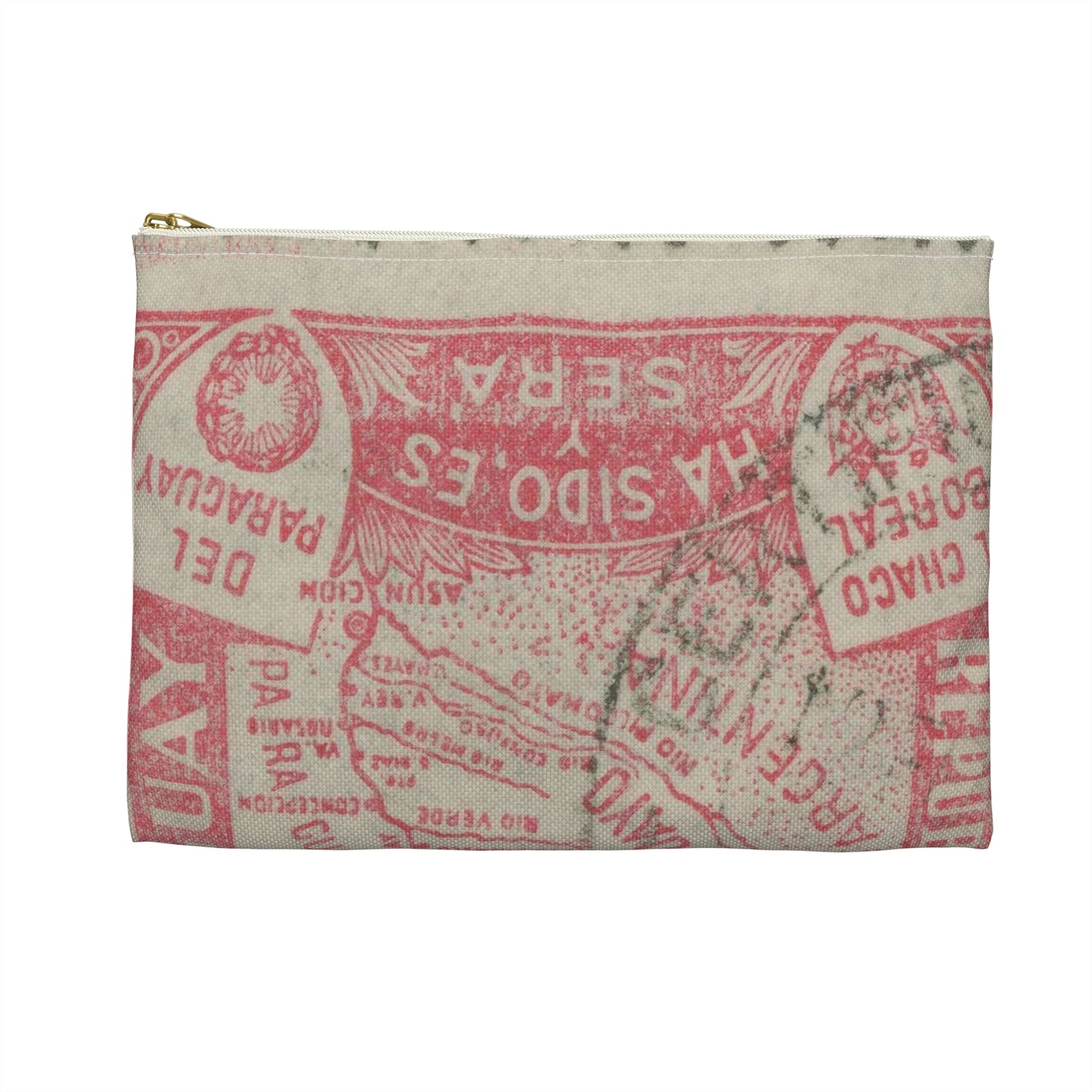 Frimärke ur Gösta Bodmans filatelistiska motivsamling, påbörjad 1950.Frimärke från Paraguay, 1935. Motiv av karta över Paraguay, Grand Chaco. Large Organizer Pouch with Black Zipper