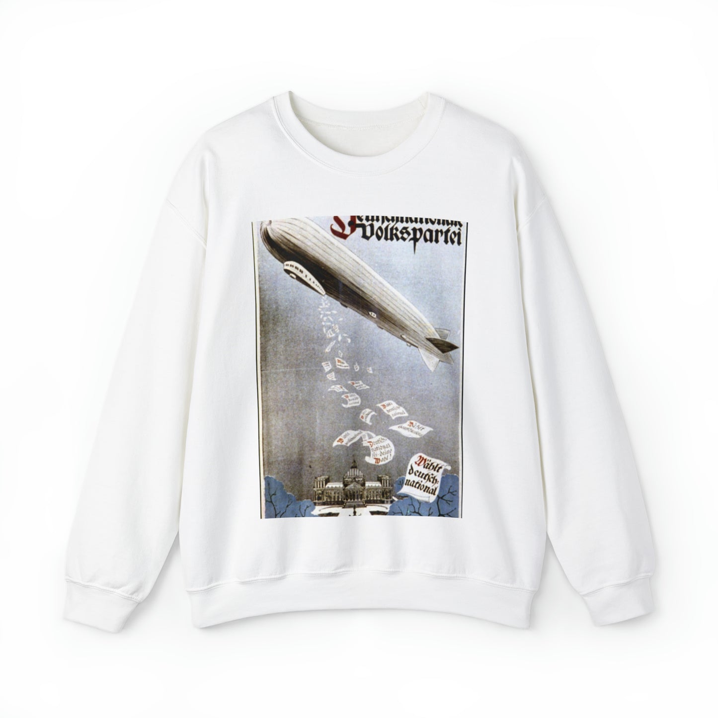 german election poster. oct 1924 - Deutsche Zeppelin Reederei Company White Heavy Blend Adult Crew Neck SweatShirt