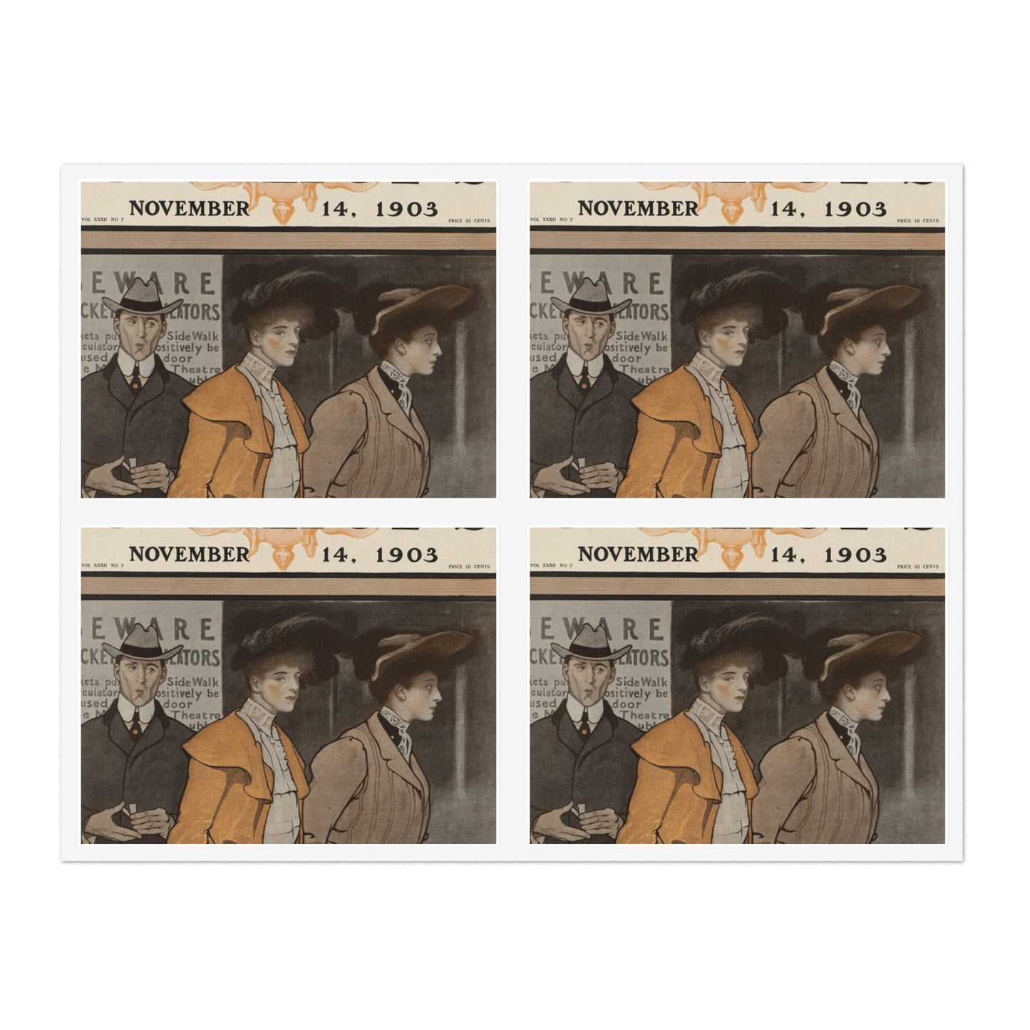 Edward Penfield - Collier's November 14, 1903 Laminated UV Protective Vinyl Stickers