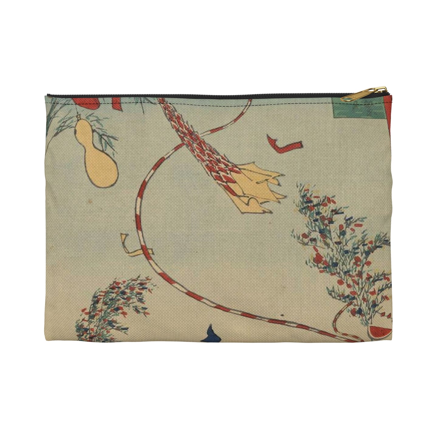 Gajō icchō, Ando Hiroshige - Public domain portrait drawing Large Organizer Pouch with Black Zipper