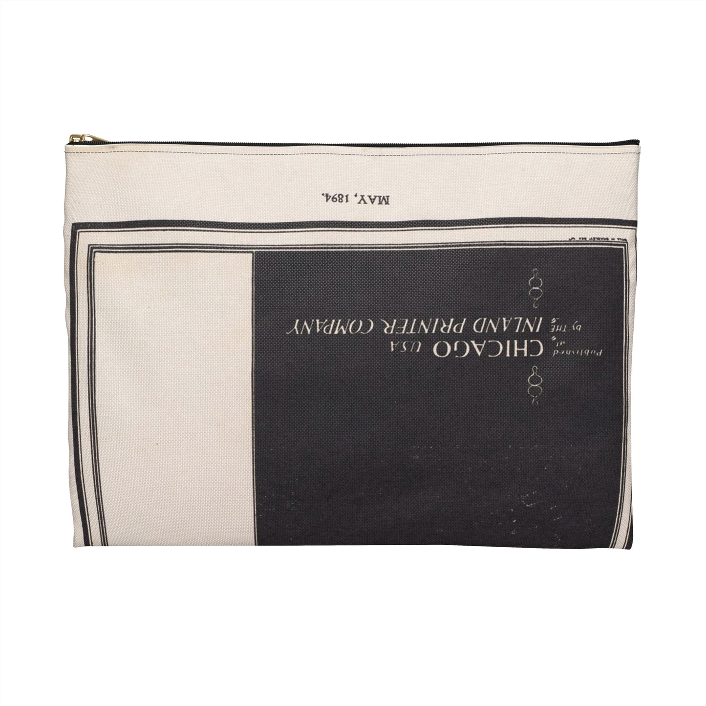 Poster - The inland printer, May 1894 - Public domain lithograph Large Organizer Pouch with Black Zipper