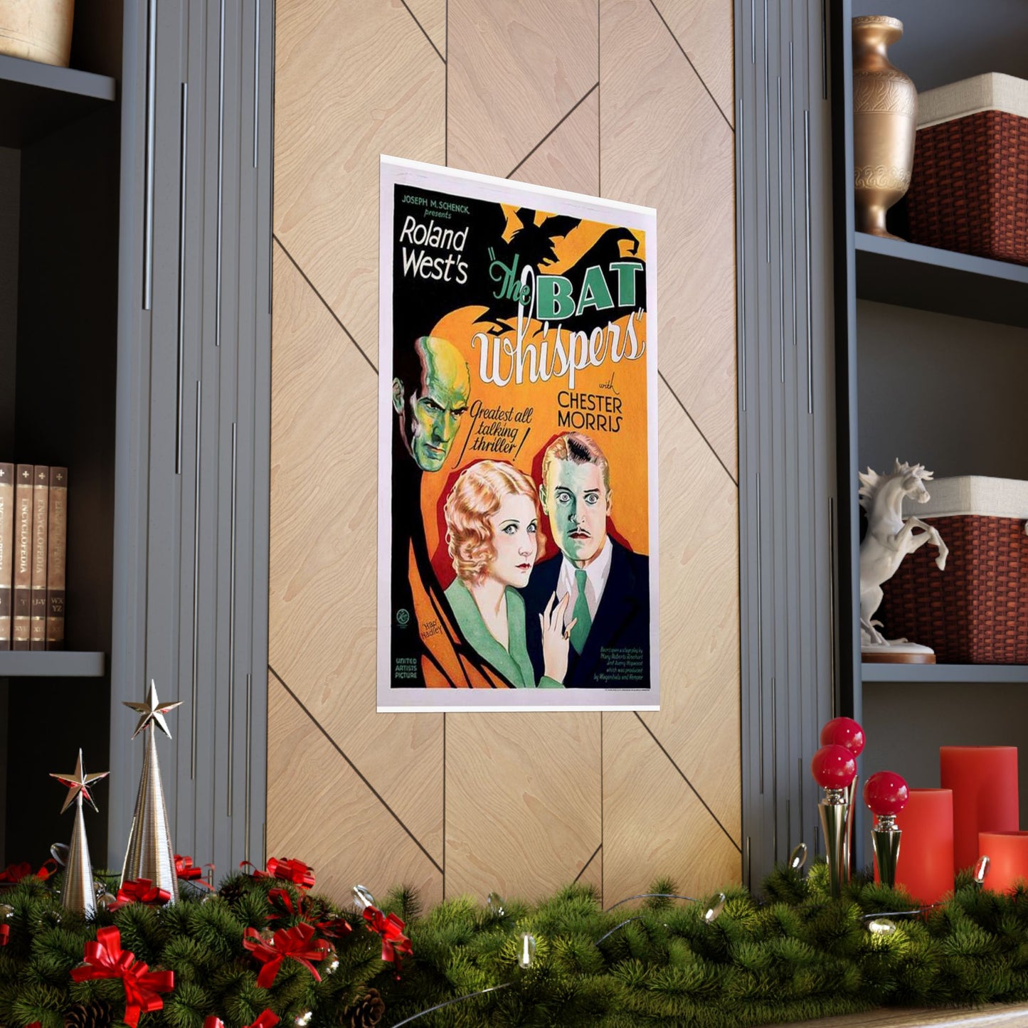 Batwhispers movie poster - Art Deco public domain image High Quality Matte Wall Art Poster for Home, Office, Classroom