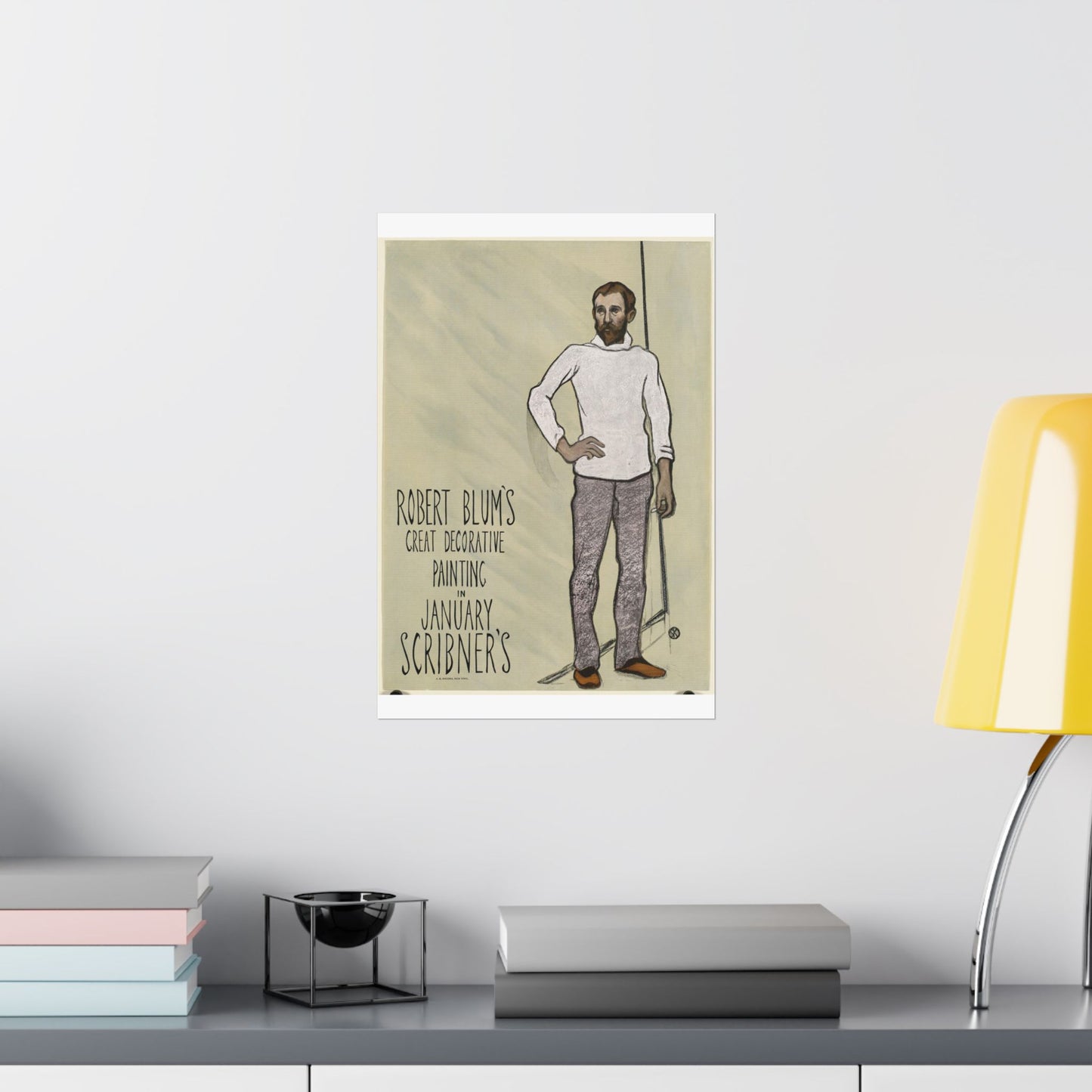 Robert Blum's great decorative painting in January Scribner's High Quality Matte Wall Art Poster for Home, Office, Classroom