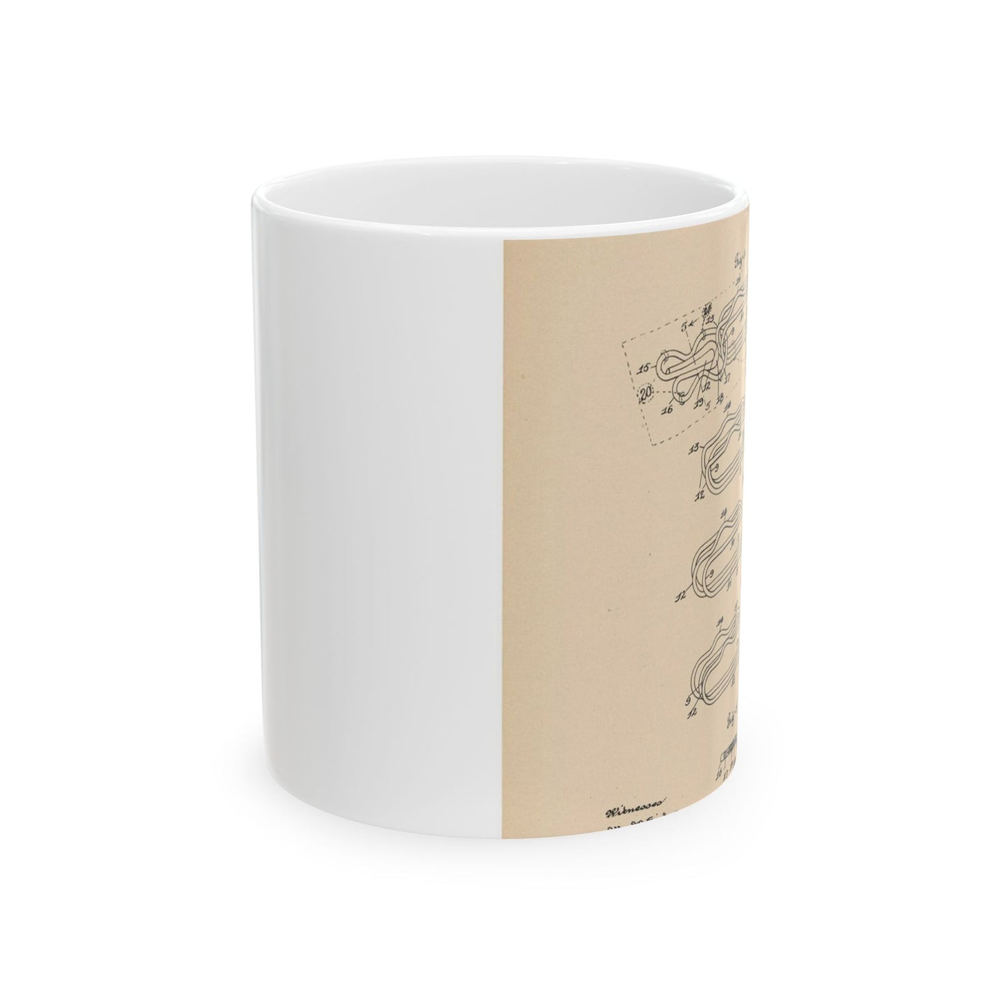 Patent drawing - for a Hook and Eye Fastener Public domain image Beautiful Novelty Ceramic Coffee Mug 11oz