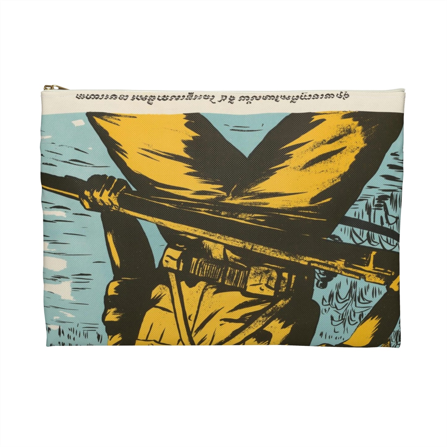 Cambodian - Blood, United States information service propaganda Large Organizer Pouch with Black Zipper