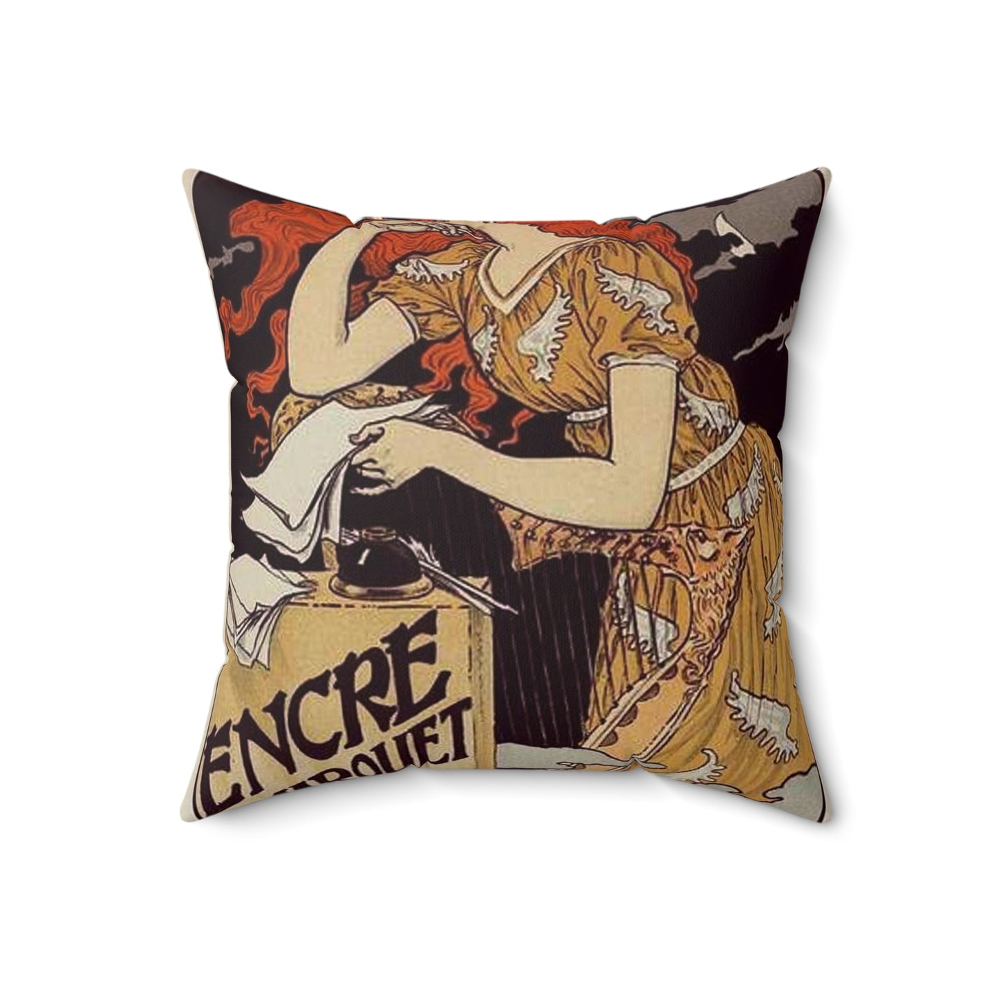 Affiche pour l' "Encre Marquet". Decorative Accent Square Pillow