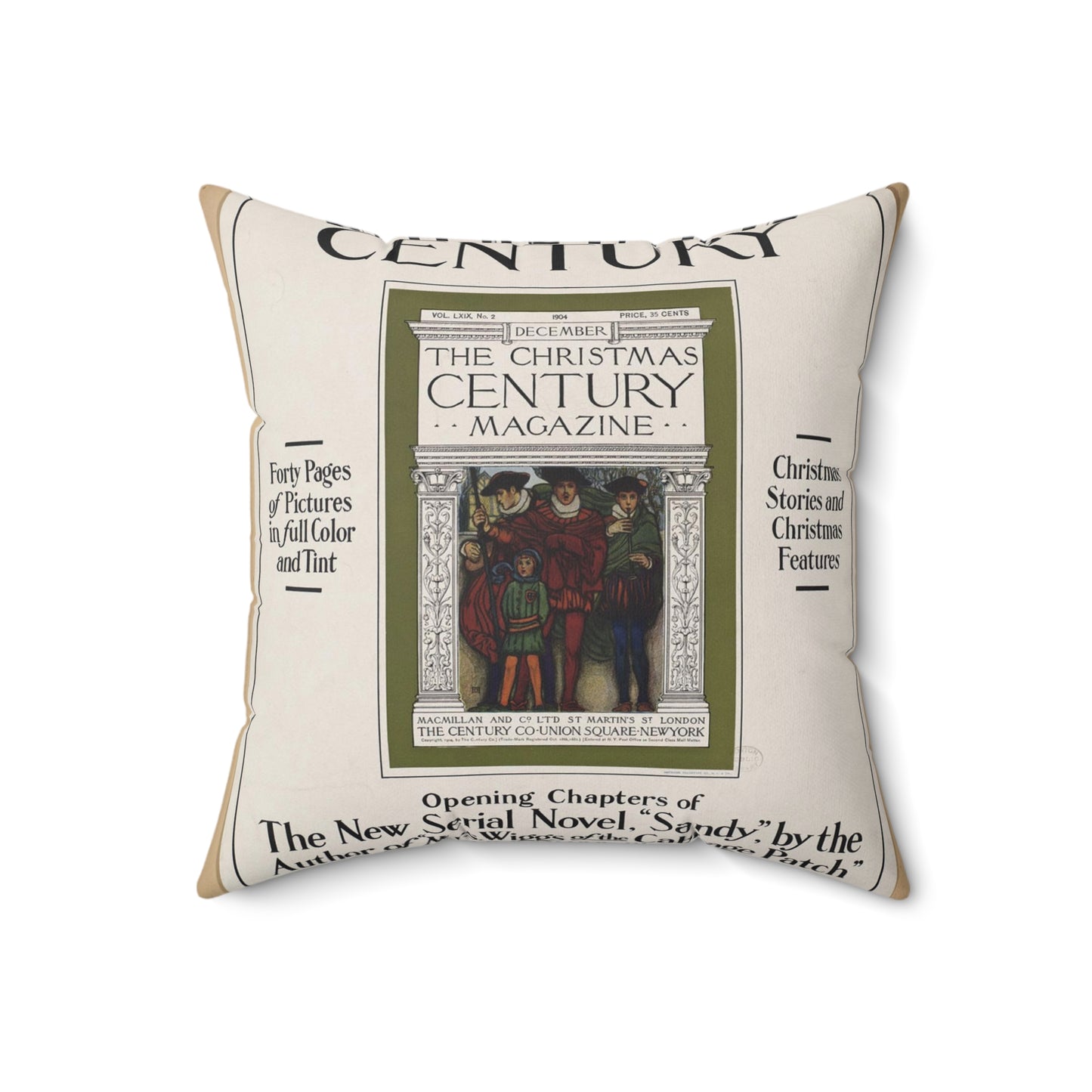 Christmas century, Art Nouveau poster Decorative Accent Square Pillow