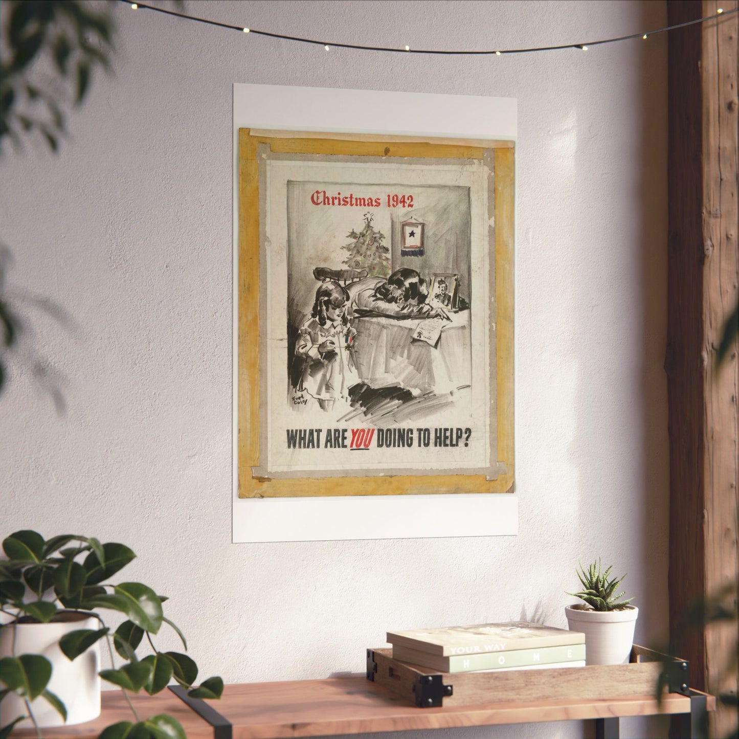 What Are You Doing to Help? Christmas 1942 High Quality Matte Wall Art Poster for Home, Office, Classroom