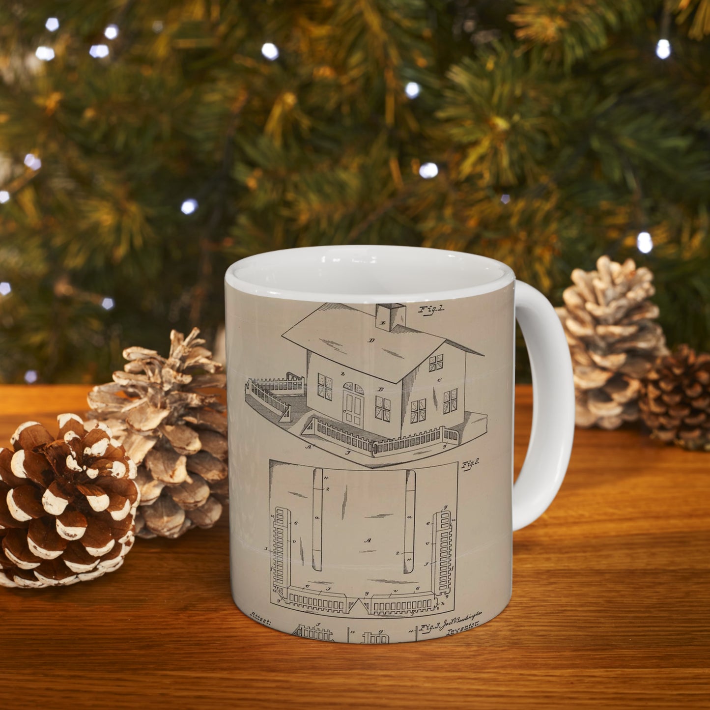 Patent Drawing of Engine - Drawing for a Collapsible Toy House Public domain image Beautiful Novelty Ceramic Coffee Mug 11oz