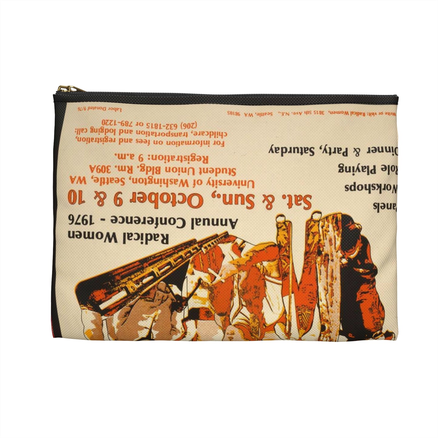 A new era for women workers, minority women and lesbians Large Organizer Pouch with Black Zipper