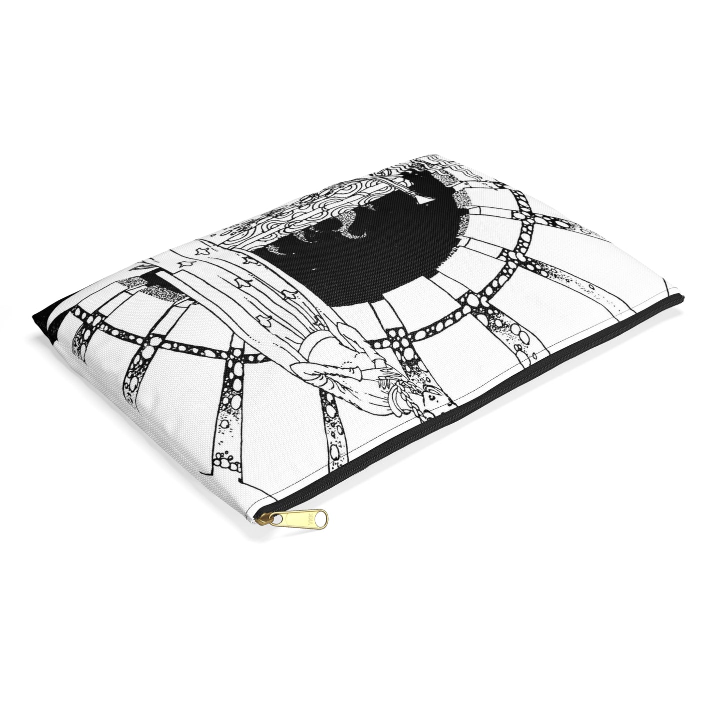 Old french fairy tales 0182 - Art nouveau public domain image Large Organizer Pouch with Black Zipper
