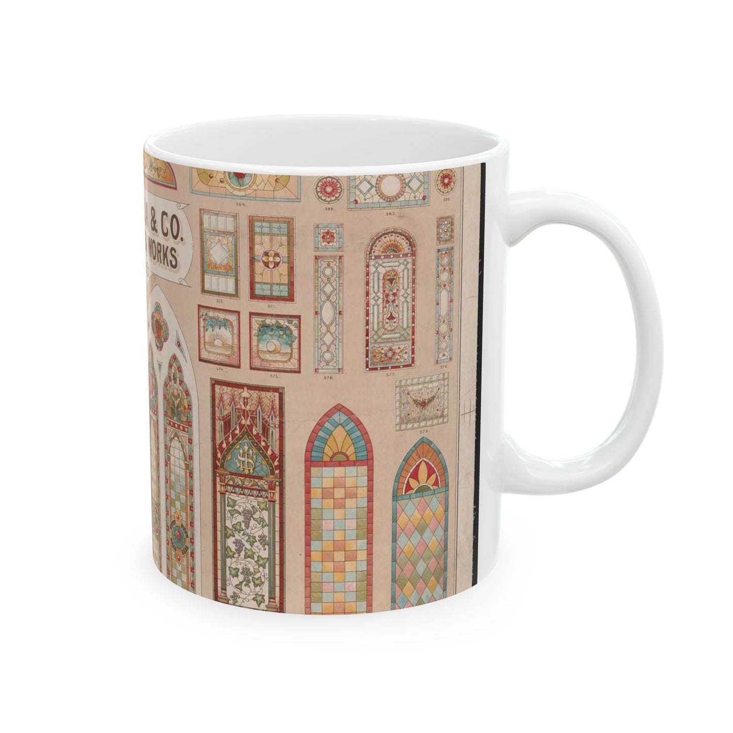 F.D. Kinsella & Co., stained glass works Beautiful Novelty Ceramic Coffee Mug 11oz