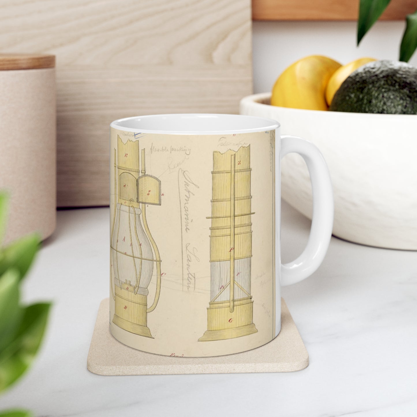 Patent drawing - Drawing of Submarine Telescope Public domain image Beautiful Novelty Ceramic Coffee Mug 11oz