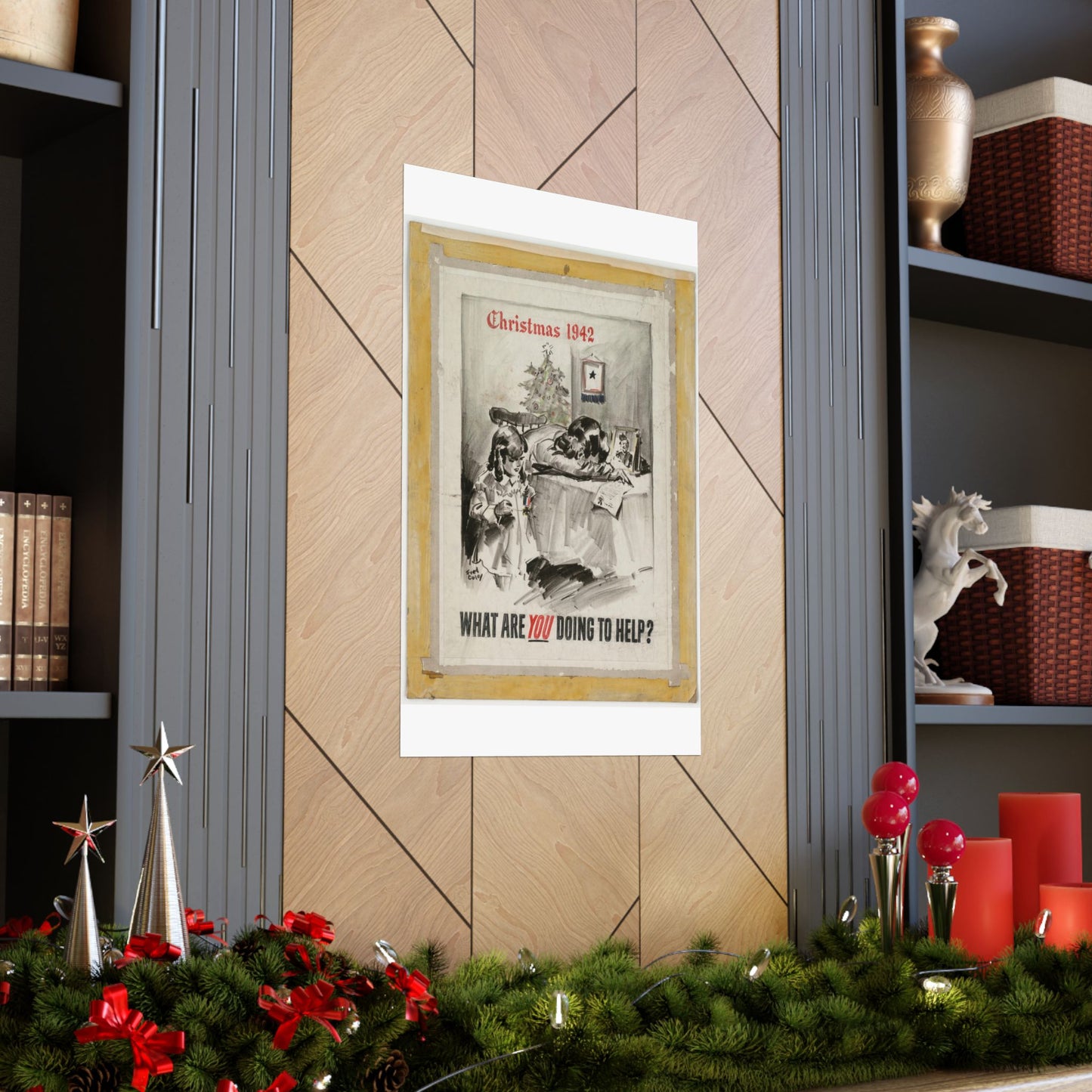 What Are You Doing to Help? Christmas 1942 High Quality Matte Wall Art Poster for Home, Office, Classroom