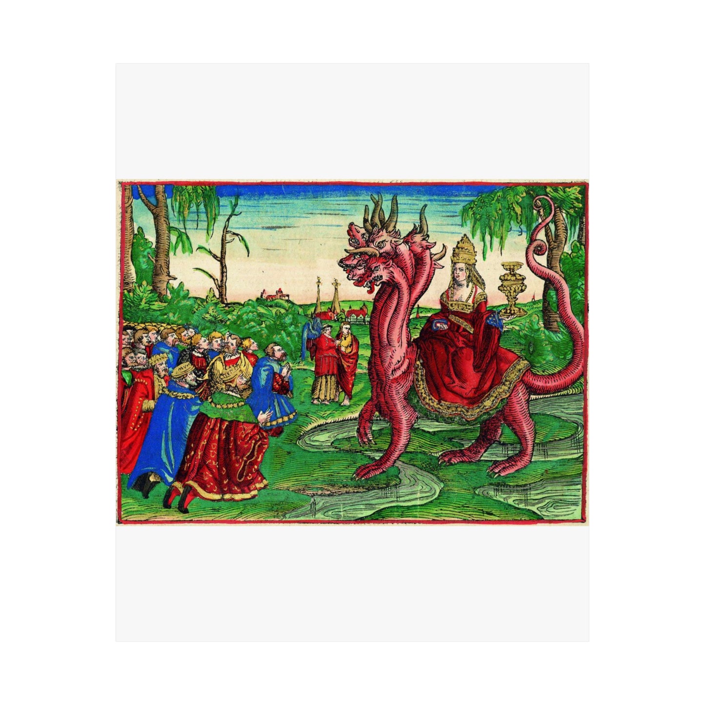 Whore-babylon-luther-bible-1534-saturated High Quality Matte Wall Art Poster for Home, Office, Classroom