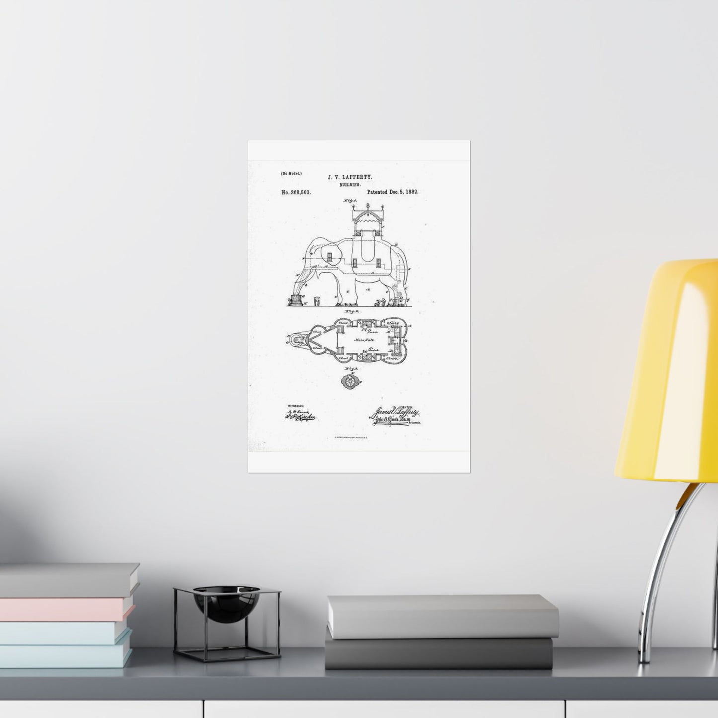 Patent Drawing of Engine - Lucy-USpatent268503 1882 Public domain image High Quality Matte Wall Art Poster for Home, Office, Classroom