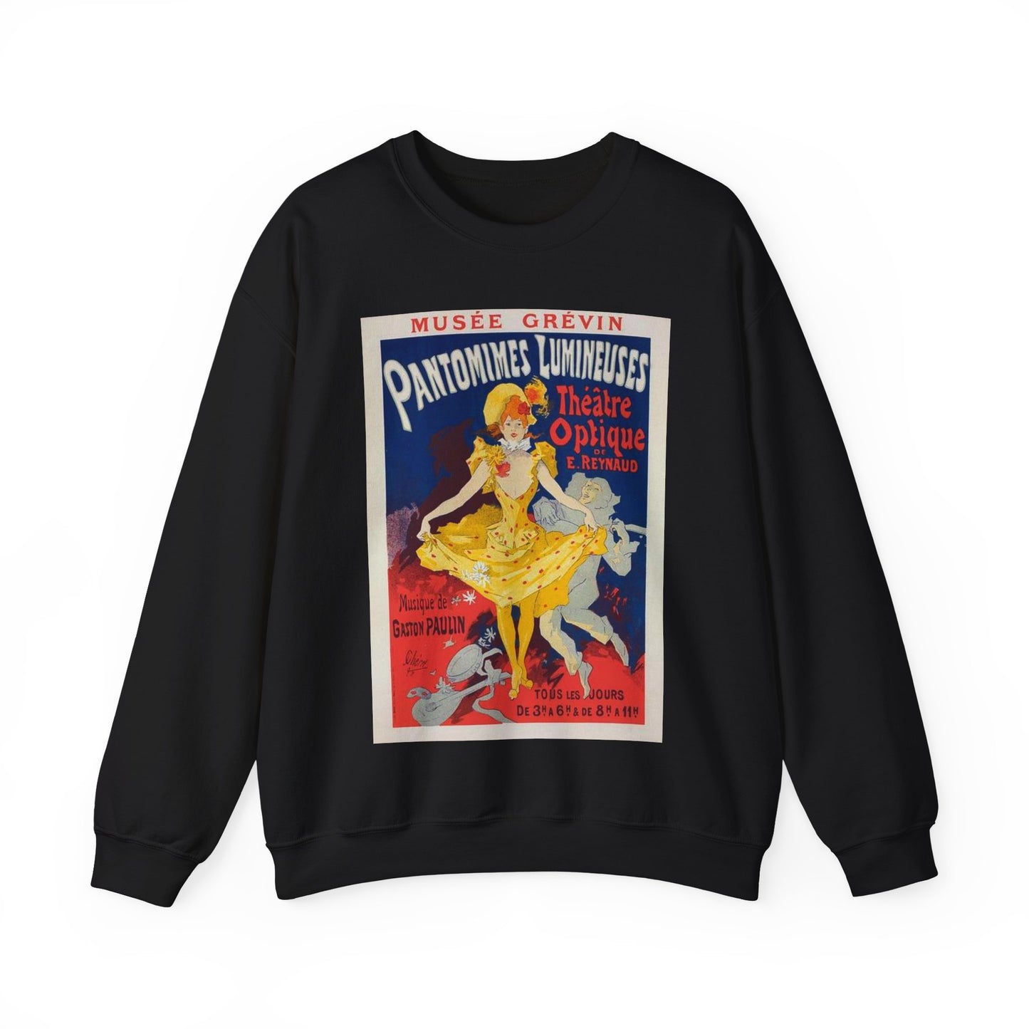 Affiche pour le Musée Grévin, "Pantomimes lumineuses". Black Heavy Blend Adult Crew Neck SweatShirt