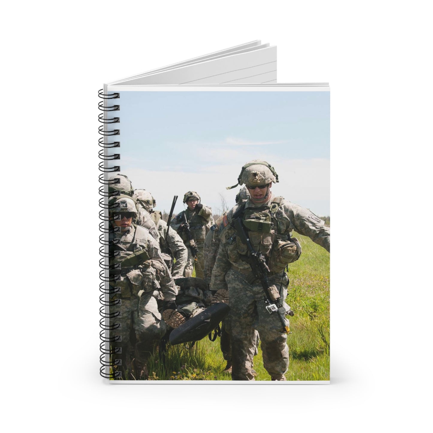 U.S. Army Sgt. Sean Fernandes (right), team leader, Spiral Bound Ruled Notebook with Printed Cover