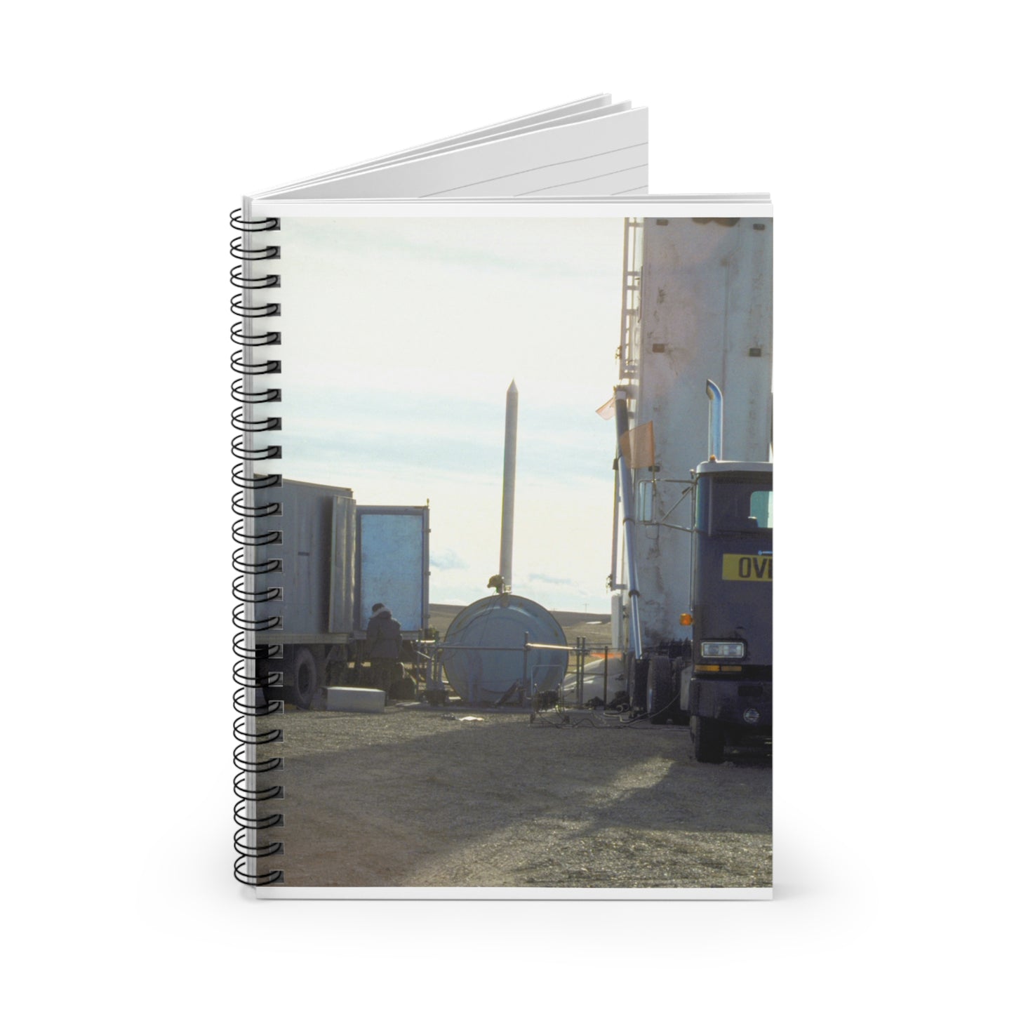 Members of the 44th Missile Maintenance Squadron erect a missile maintenance vehicle in preparation for the removal of an LGM-30F Minuteman II intercontinental ballistic missile. Spiral Bound Ruled Notebook with Printed Cover